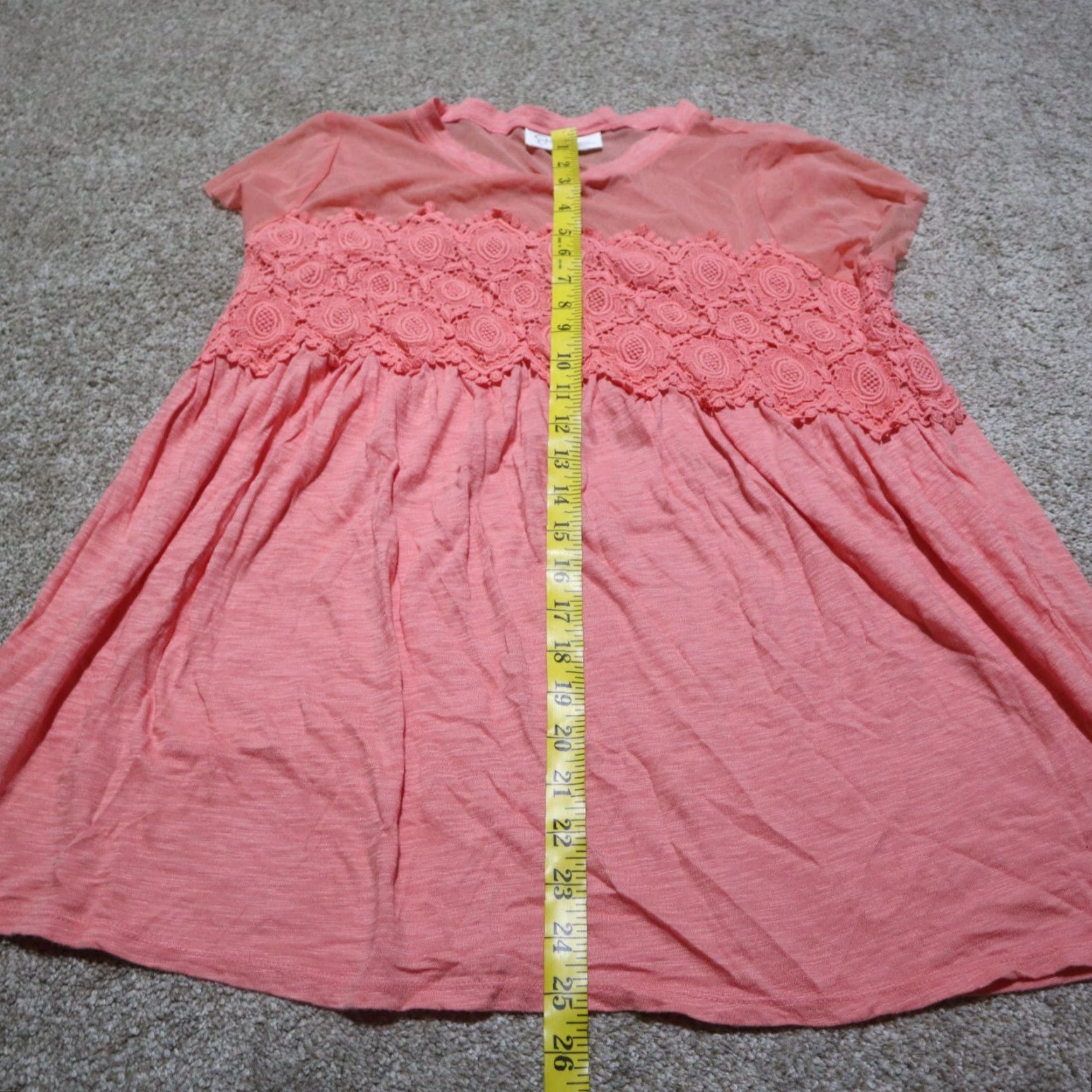 Jessica Simpson Jessica Simpson Shirt Peasant Adult M Pink Lace Sheer Blouse Womens Size M / US 6-8 / IT 42-44 - 6 Thumbnail