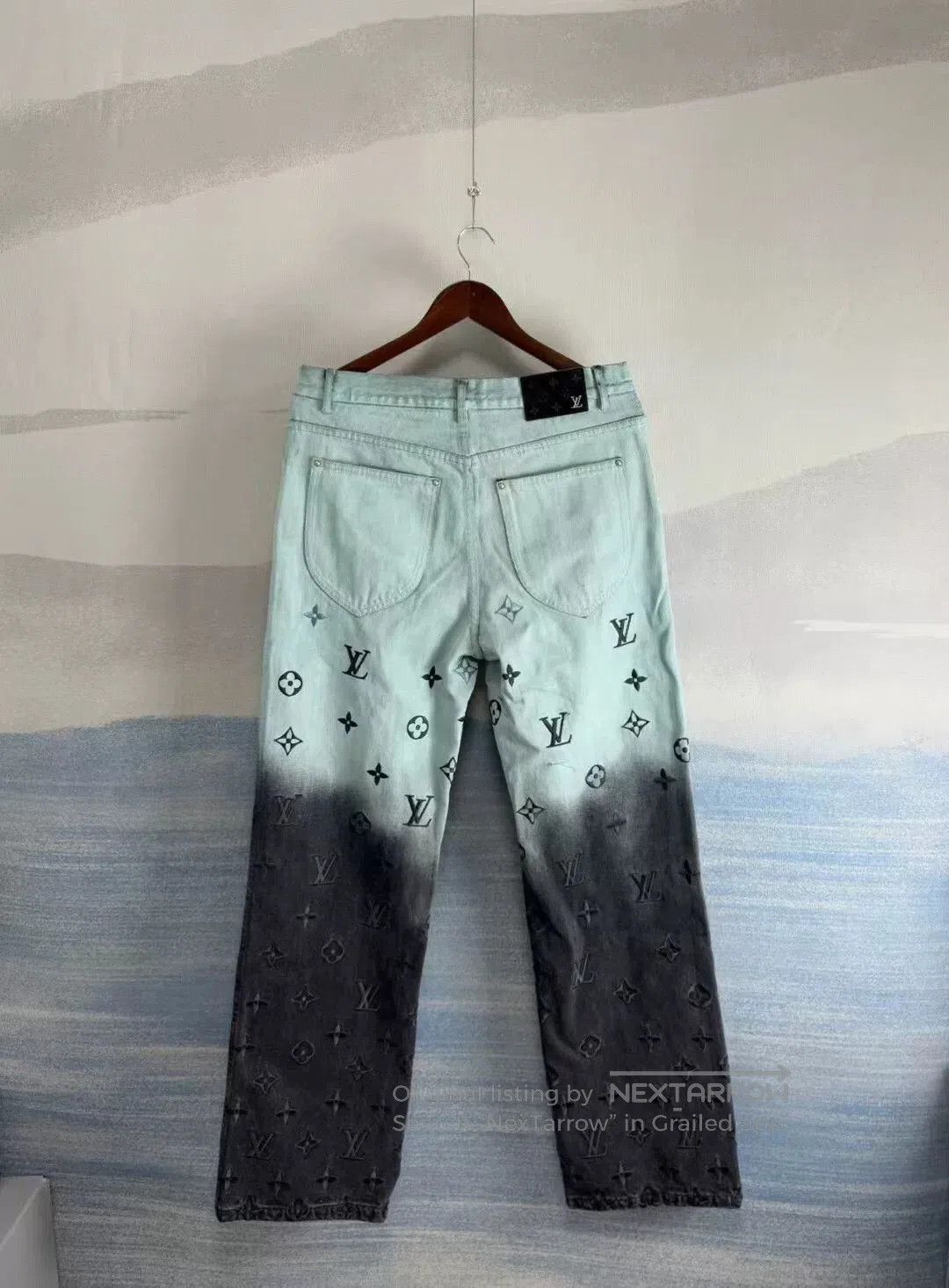Louis Vuitton louis vuitton gradient embossed denim pants. Size US 32 / EU 48 - 3 Thumbnail