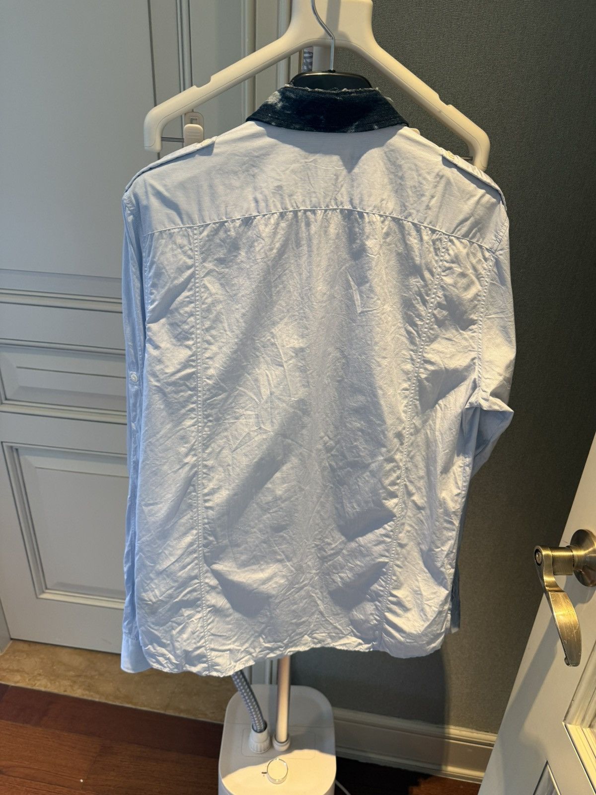 Balmain Blue shirt with denim collar size39 Size US M / EU 48-50 / 2 - 15 Thumbnail