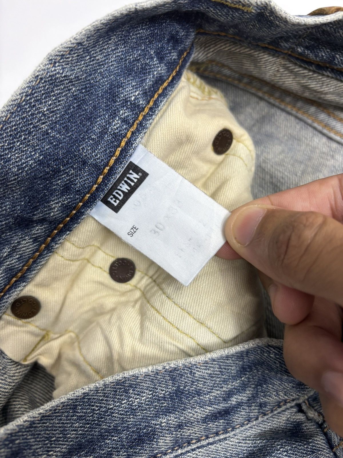 14th Addiction 🔥EDWIN 505xx SELVEDGE BAGGY DISTRESSED DENIM JEANS Size US 30 / EU 46 - 12 Thumbnail