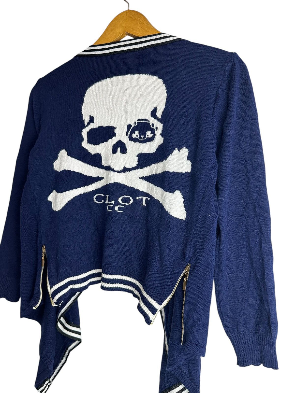 Japanese Brand RARE ASSYMETRICAL KNIT SKULL DOUBLE ZIPPER PUNK LGB STYLE Size US M / EU 48-50 / 2 - 4 Thumbnail