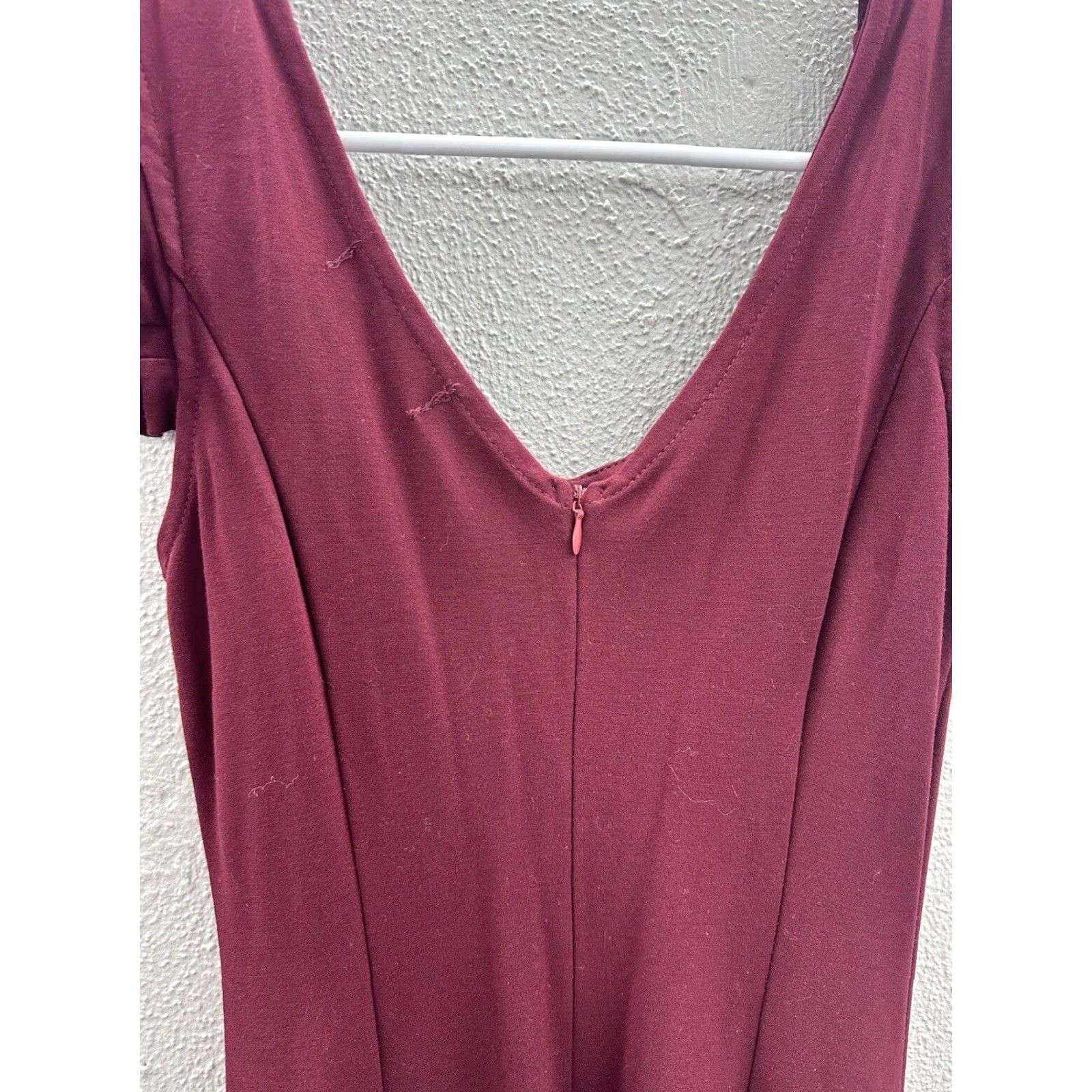 Vintage InsNova Womens Dress XS Maroon Cold Shoulder Sleeveless V-Neck Dress Short Sleeve No? Size XS / US 0-2 / IT 36-38 - 7 Thumbnail