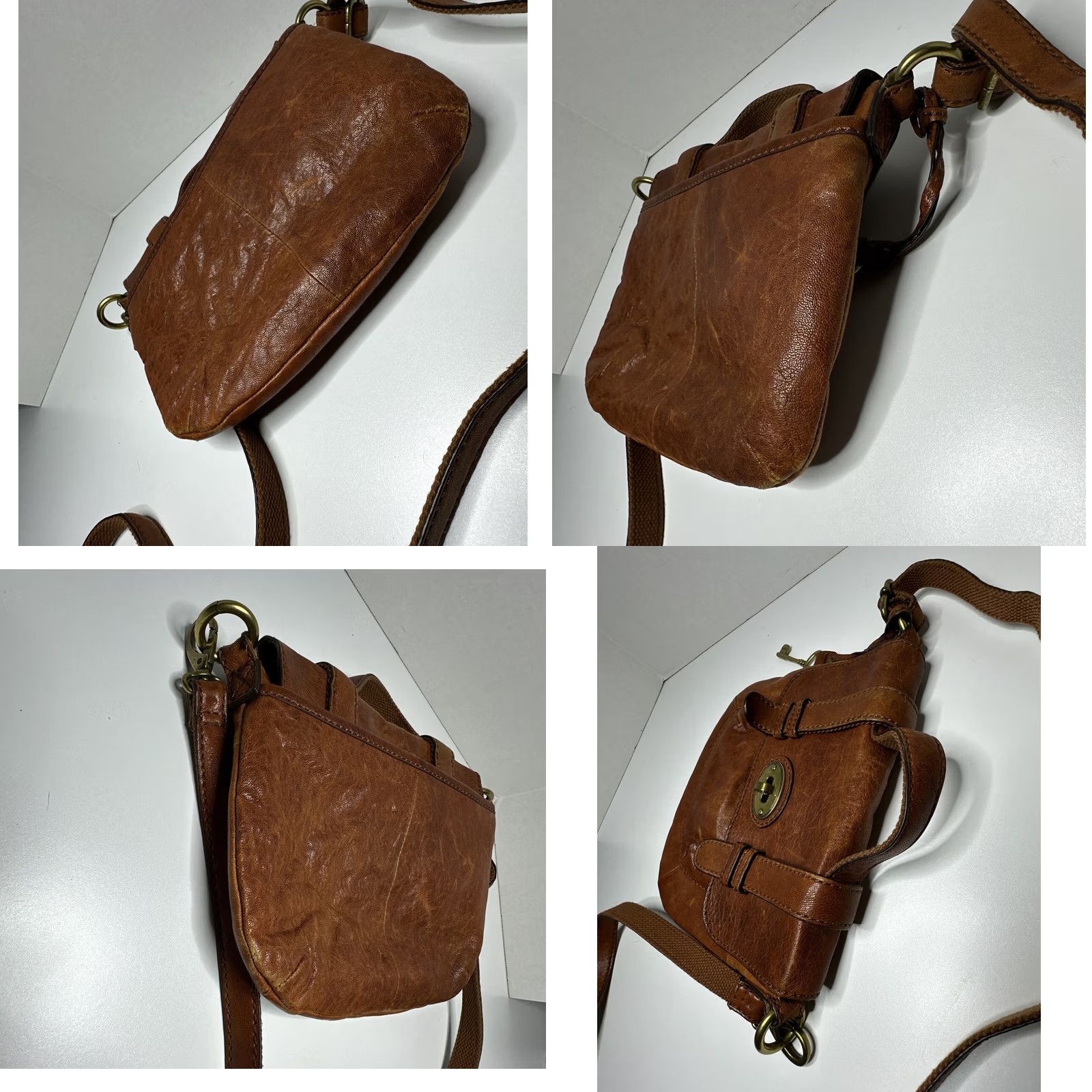 Fossil Fossil Carson Crossbody Brown Leather Organizer Bag Strap Handle ZB5058 Size ONE SIZE - 10 Thumbnail