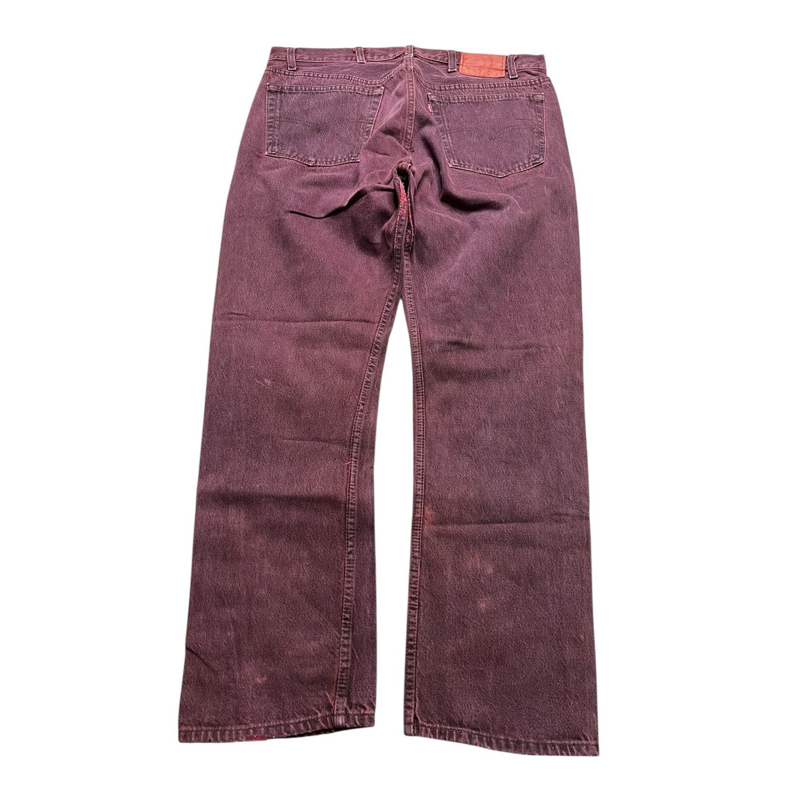 Levi's Vintage 80s Levi’s 501 Red Overdyed Jeans Distressed 38x30 Size US 38 / EU 54 - 2 Thumbnail