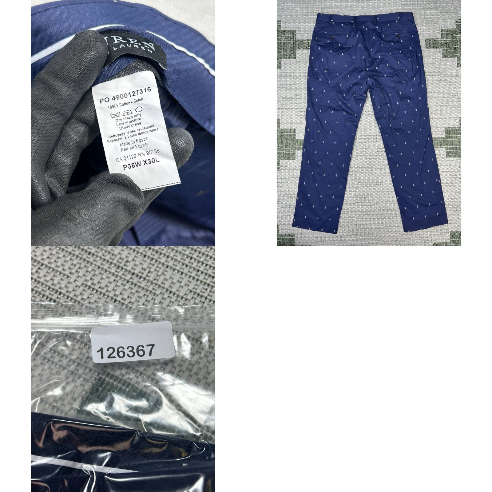 Ralph Lauren Lauren Ralph Lauren Pants Mens 38 Blue Cotton Anchors Straight Chinos 38x30 Size US 38 / EU 54 - 8 Thumbnail