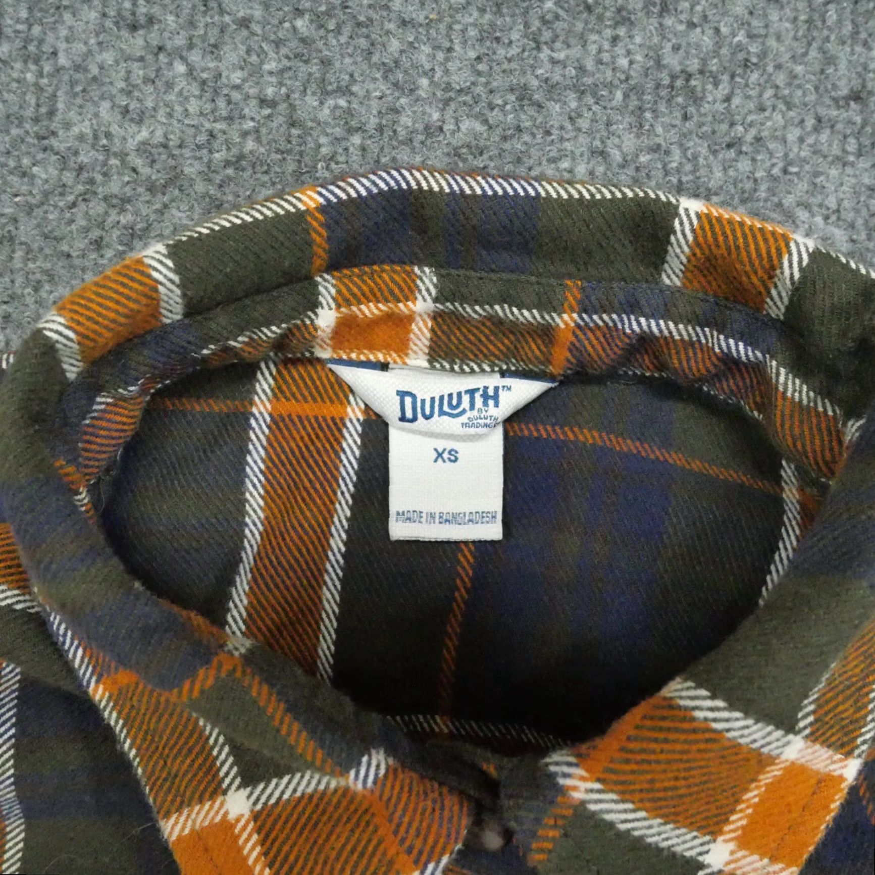CO Duluth Trading Co Shirt Womens XS Orange Green Plaid Button Up Flannel Size XS / US 0-2 / IT 36-38 - 3 Thumbnail