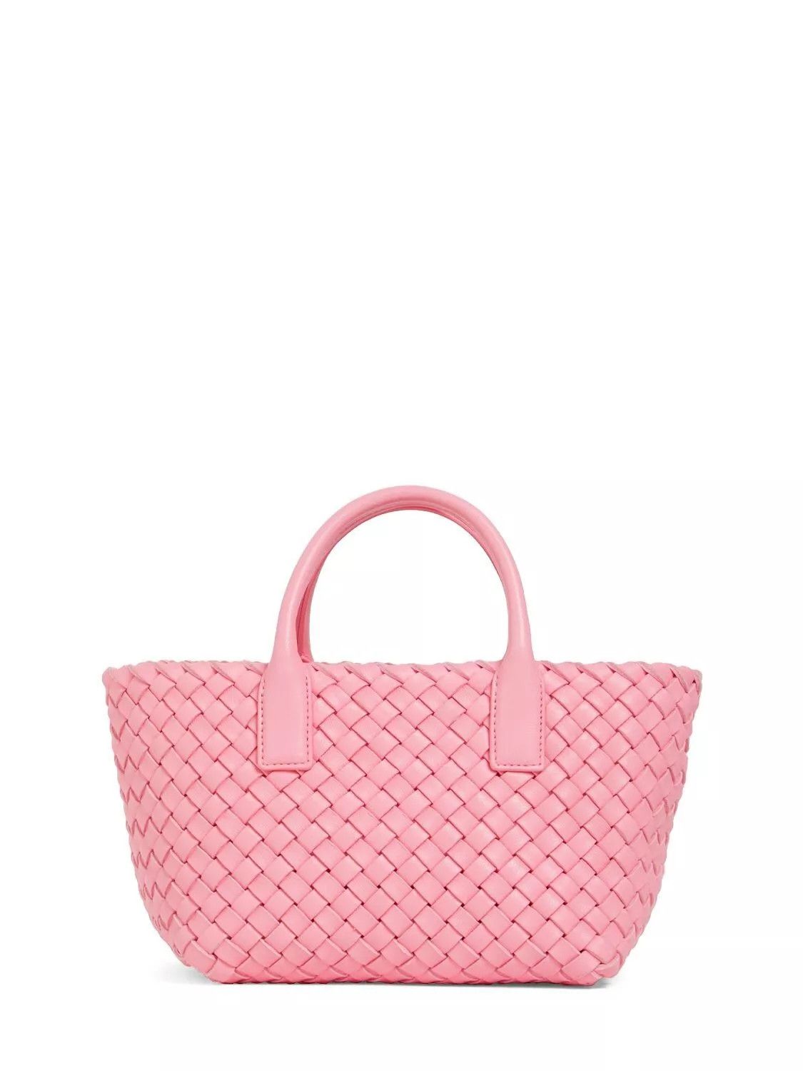 Bottega Veneta Cabat Mini Ribbon Pink Intreccio Tote