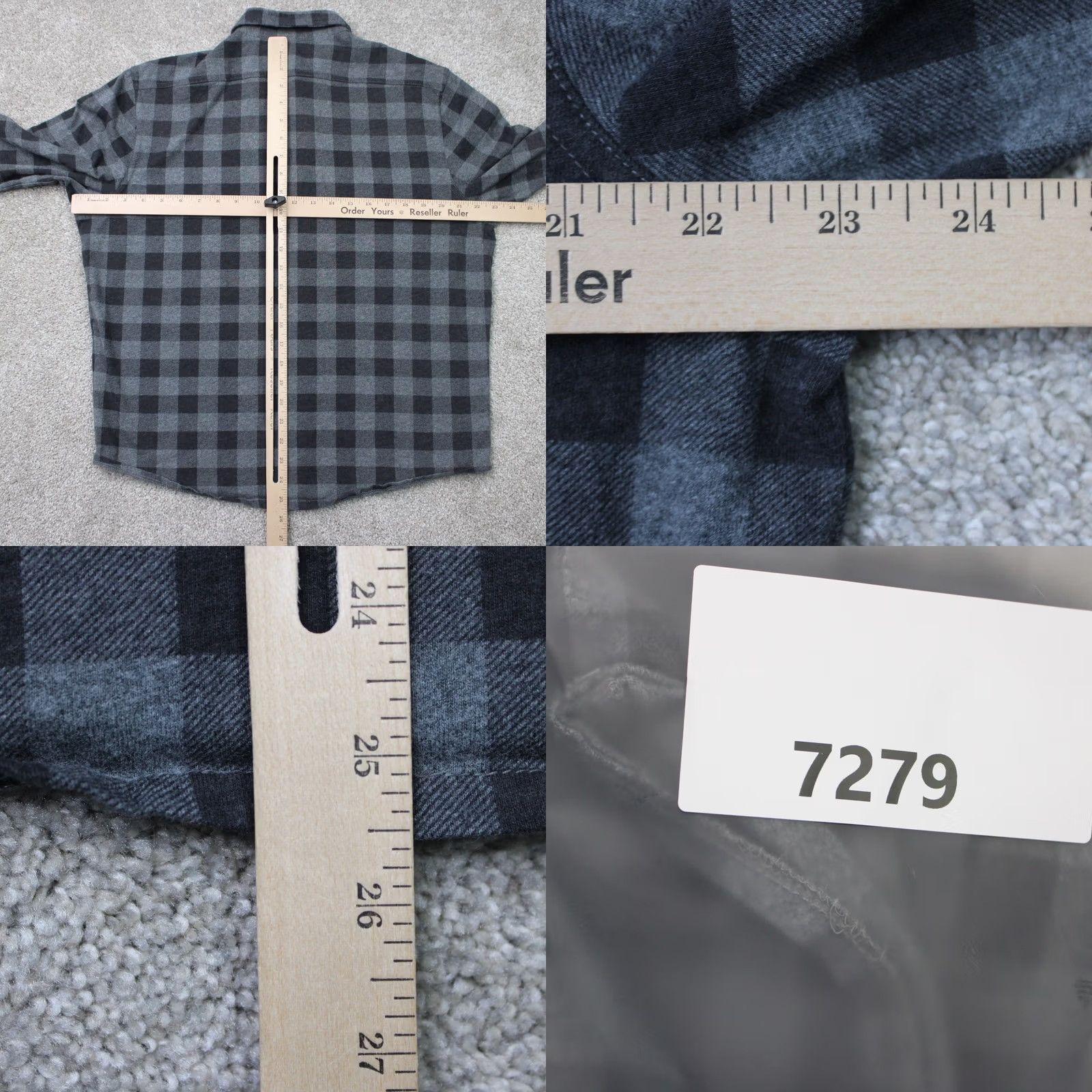 Vintage Tailor Vintage Shirt Mens Large Gray/Black Plaid Flannel Cotton L/S Button-Up Casual Workwear Size US L / EU 52-54 / 3 - 8 Thumbnail