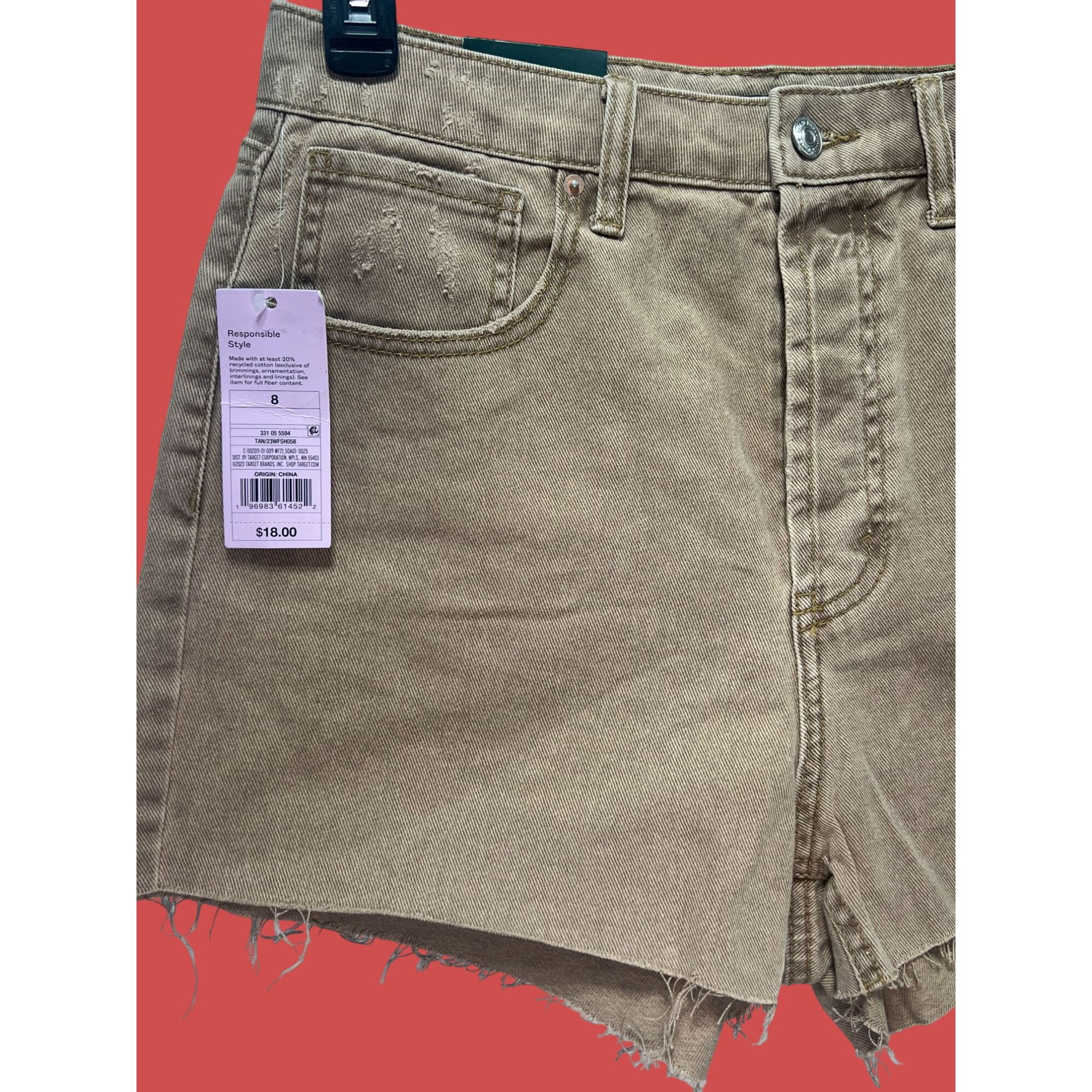 Other Wild Fable - Women's High Waisted Denim Shorts - Brown - 8 Size 30" / US 8 / IT 44 - 12 Thumbnail