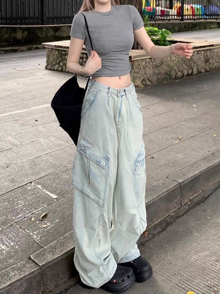 Japanese Brand × Jean Loose wide leg workwear jeans Size US 30 / EU 46 - 6 Thumbnail
