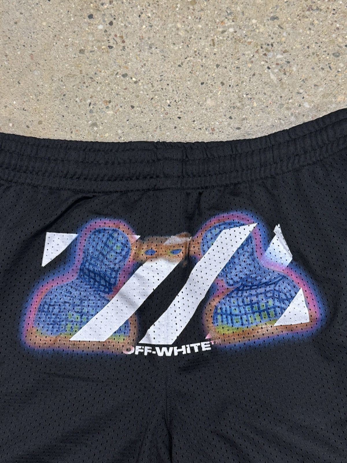 Off-White Off-White Diag Printed Mesh Shorts NEW 600$ Size US 32 / EU 48 - 2 Thumbnail