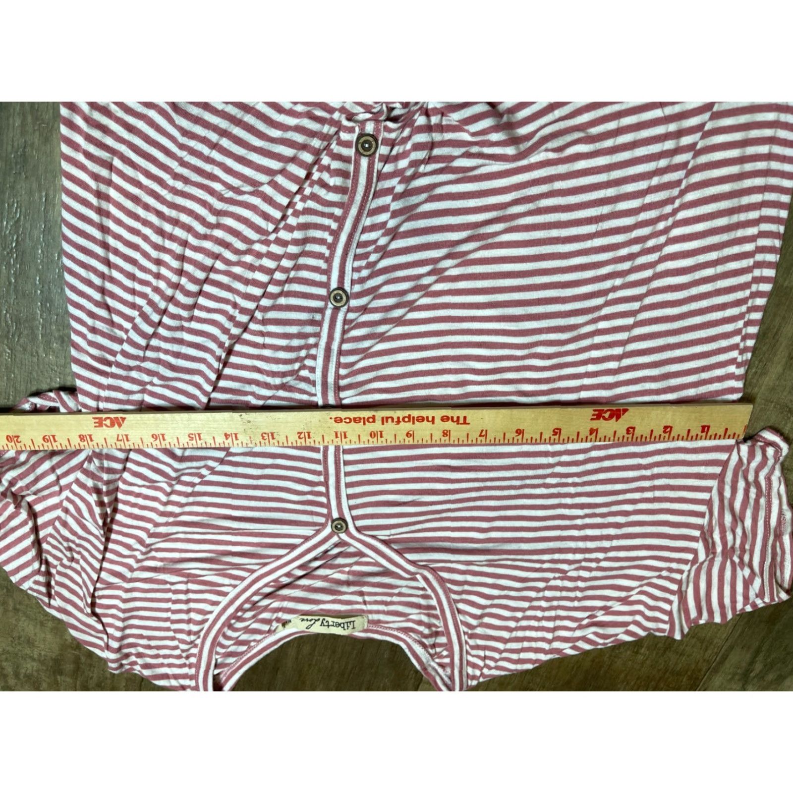 Vintage Liberty Love Top Womens Large Short Sleeve Button-Up Striped Pink Love Womens L Shirt Size L / US 10 / IT 46 - 3 Thumbnail