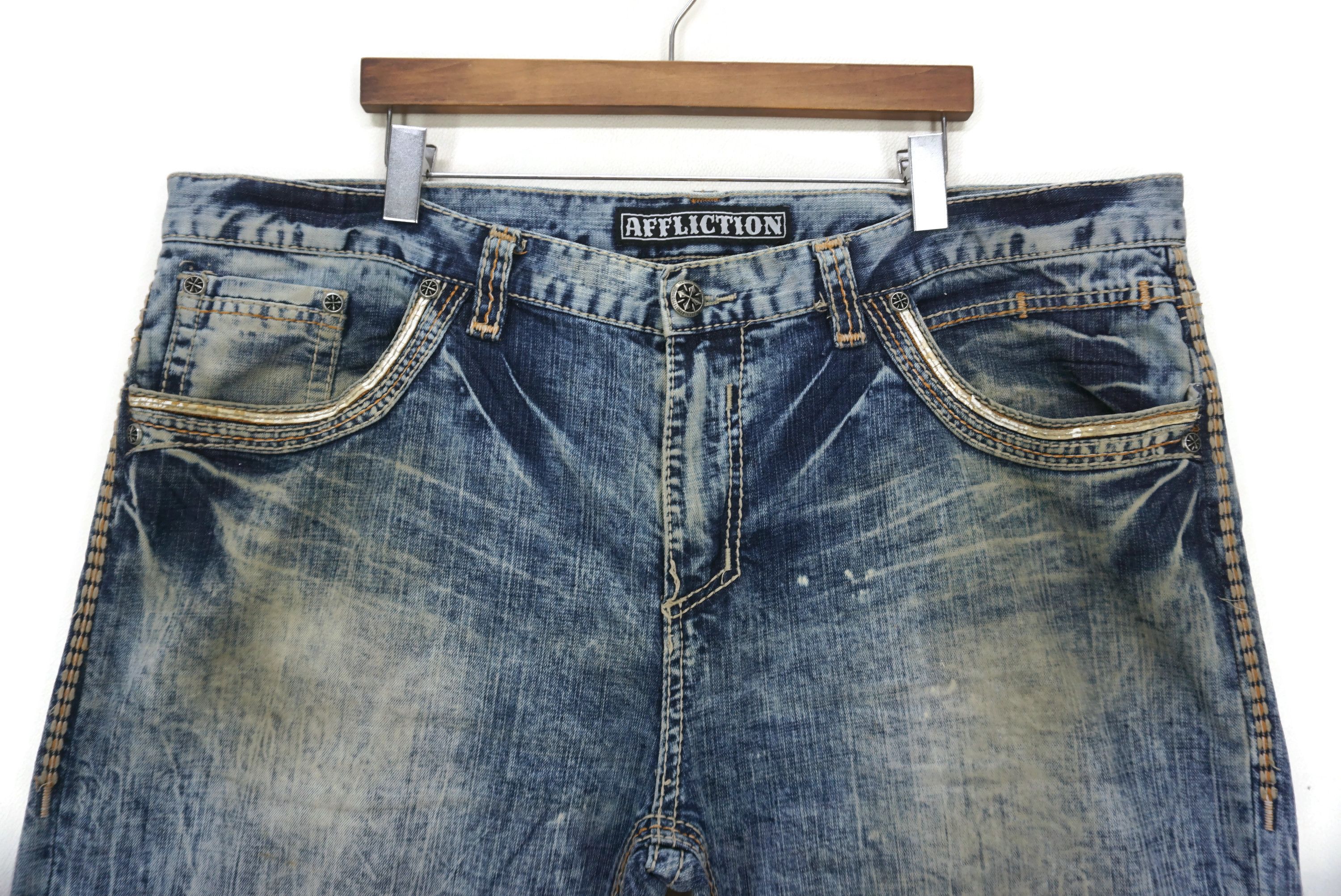 Affliction Blake Jeans Size 42 fit W45xL34.5 Black Premium Denim Size US 42 / EU 58 - 3 Thumbnail