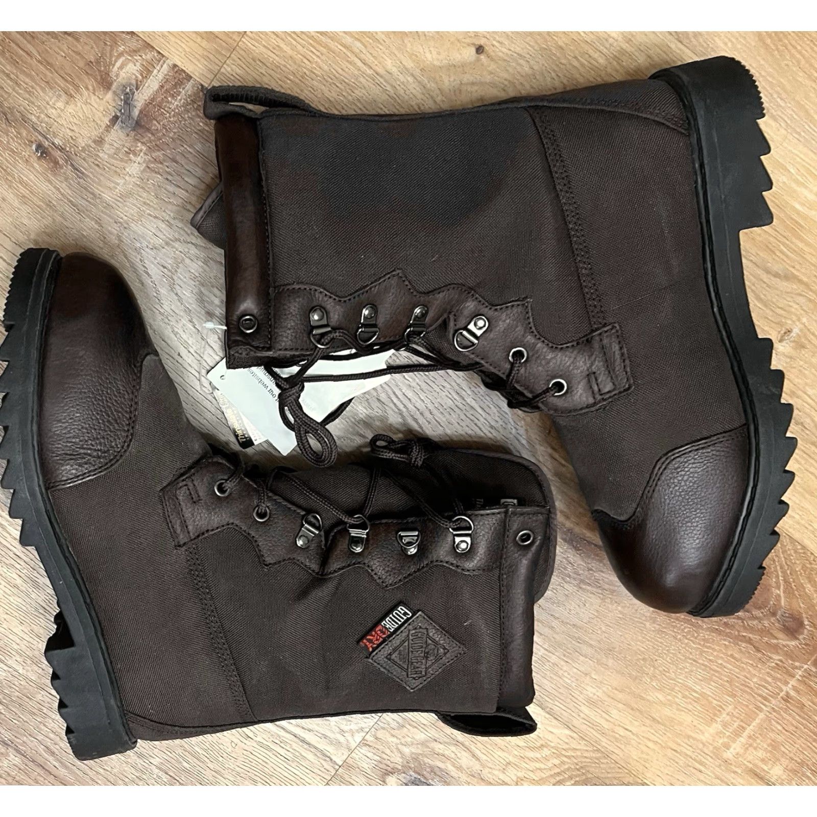 Vintage NWT Guide Gear Boots Distressed Brown Leather Lace Up EE 10 Mens Western Work Combat City Vintage? Size US 10 / EU 43 - 4 Thumbnail