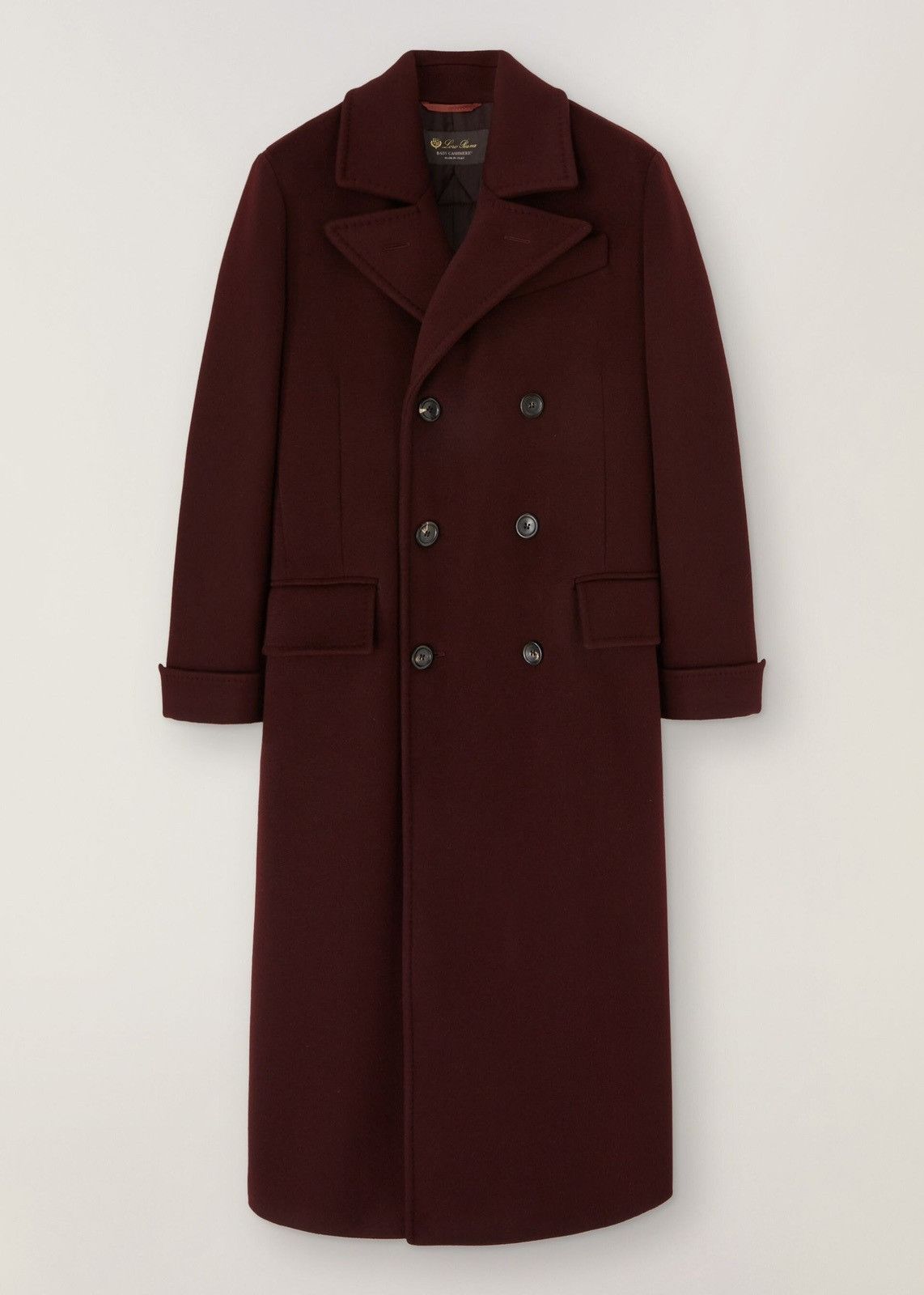 Loro Piana o1srvl11e0824 Sergio Cashmere Coat in Burgundy Size XXL / US 16-18 / IT 52-54 - 1 Thumbnail