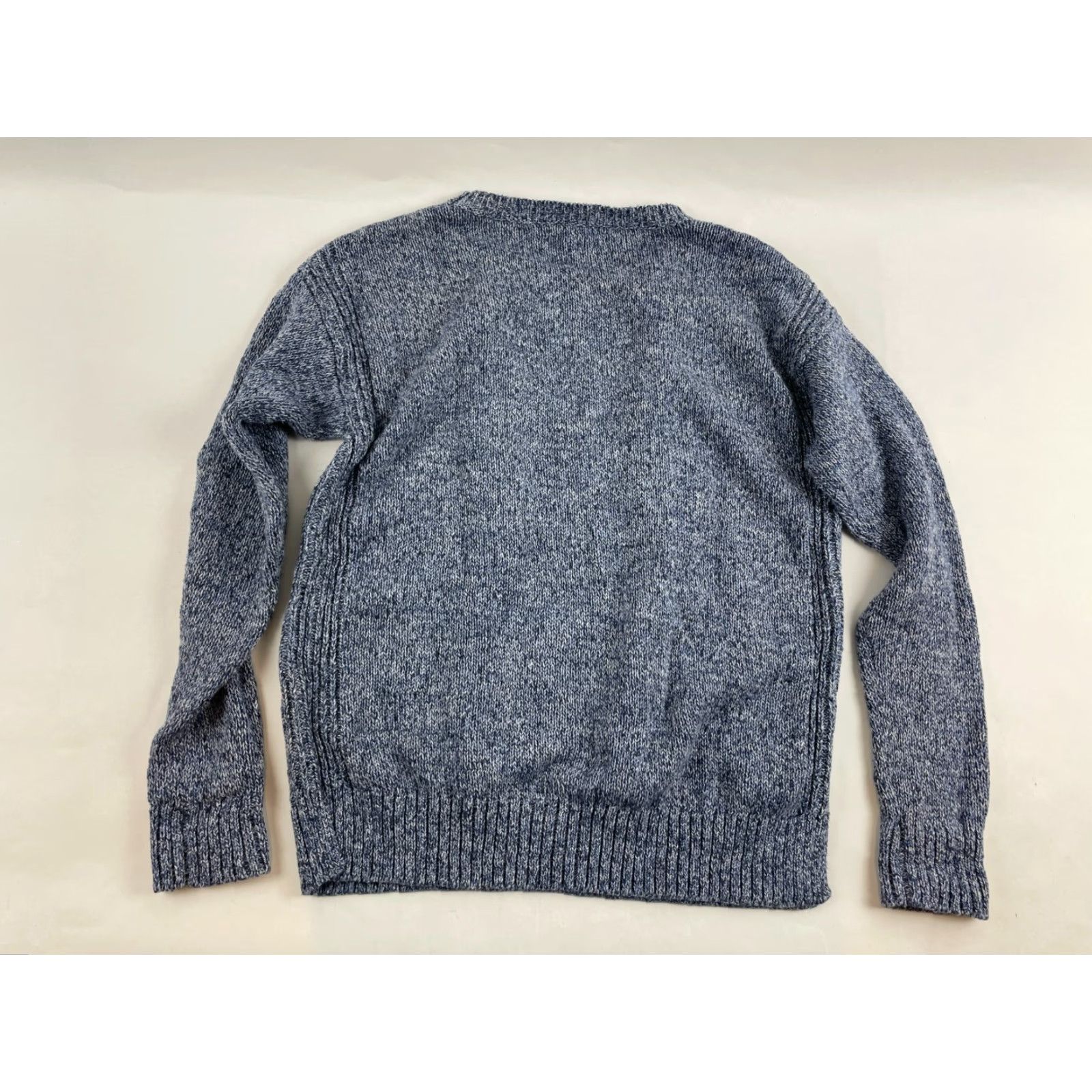 Vintage Bass Sweater Women’s Size M Navy Blue Pullover Cable Knit Fringe Front Details Size M / US 6-8 / IT 42-44 - 2 Thumbnail