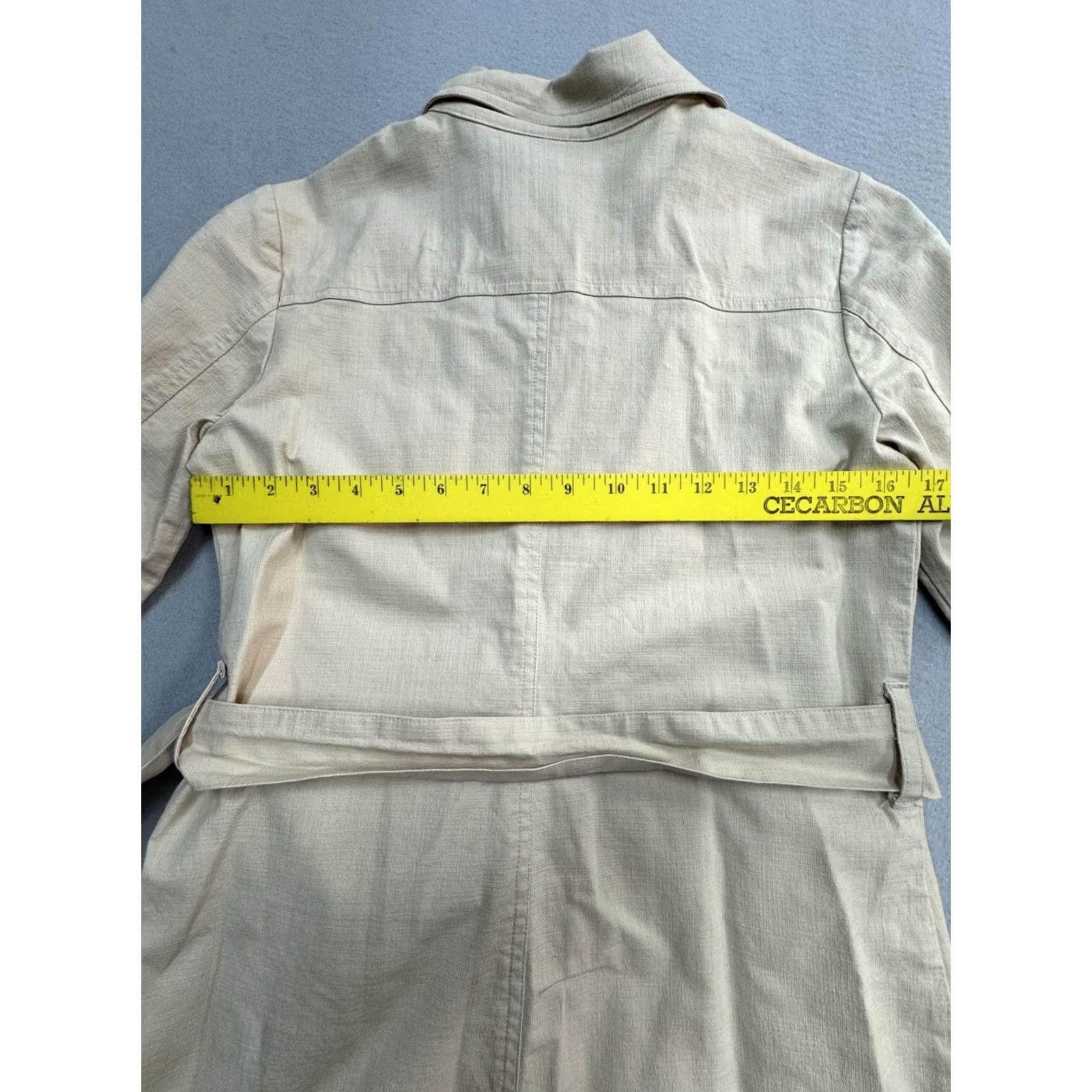 Vintage Bisou Bisou Set Womens 6 Beige Jacket Pants 2 Piece Safari Stretch Size 28" / US 6 / IT 42 - 7 Thumbnail