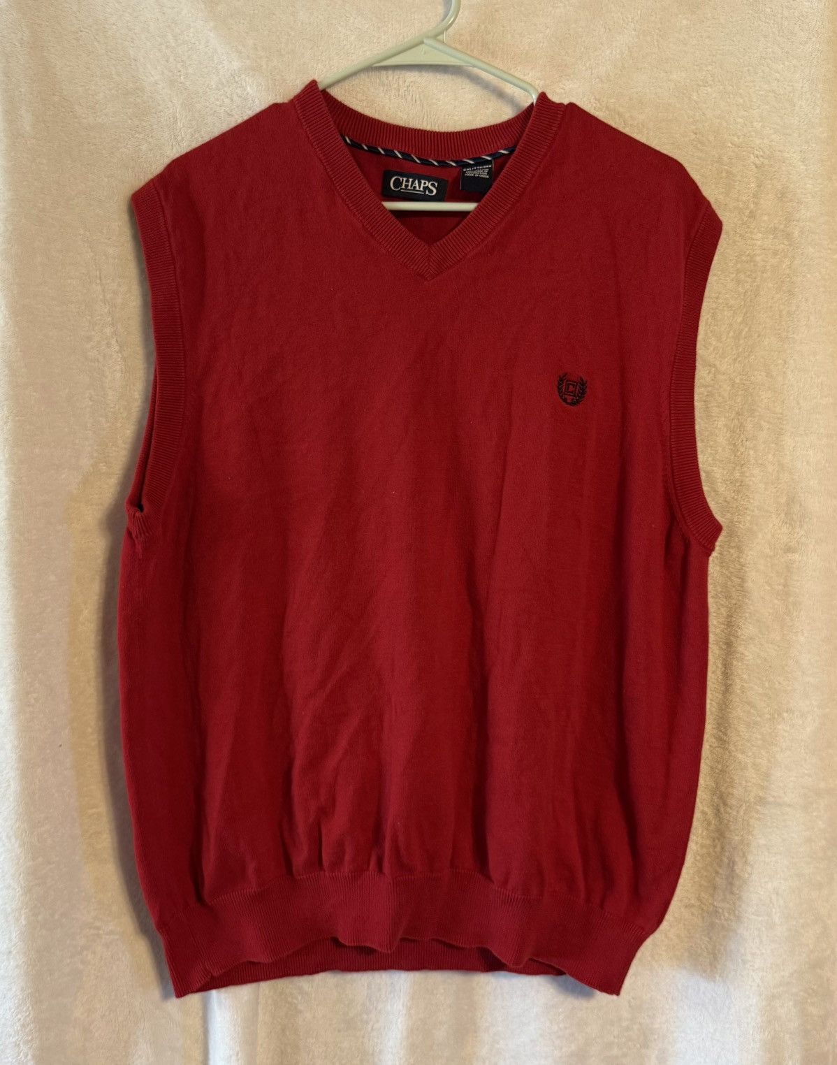 Chaps Chaps men’s size XXL red cotton sweater vest Size US XXL / EU 58 / 5 - 6 Thumbnail
