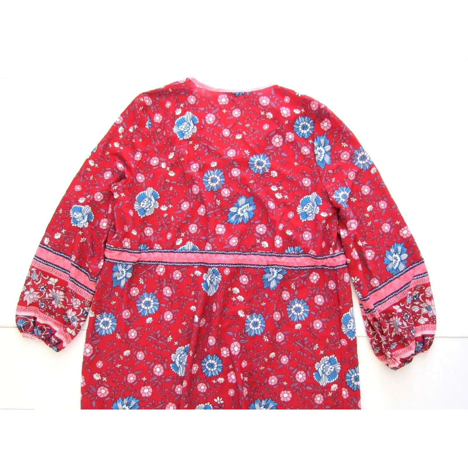 Pinko NWT Floryday Pink Blue Floral Stretch Long Sleeve Peasant Tunic Dress Women XXL Size XXL / US 16-18 / IT 52-54 - 5 Thumbnail