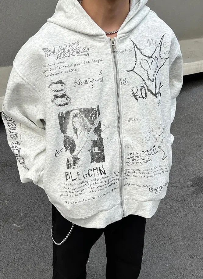 Other Distressed Fun Graffiti Cardigan Hoodie Size US L / EU 52-54 / 3 - 1 Thumbnail