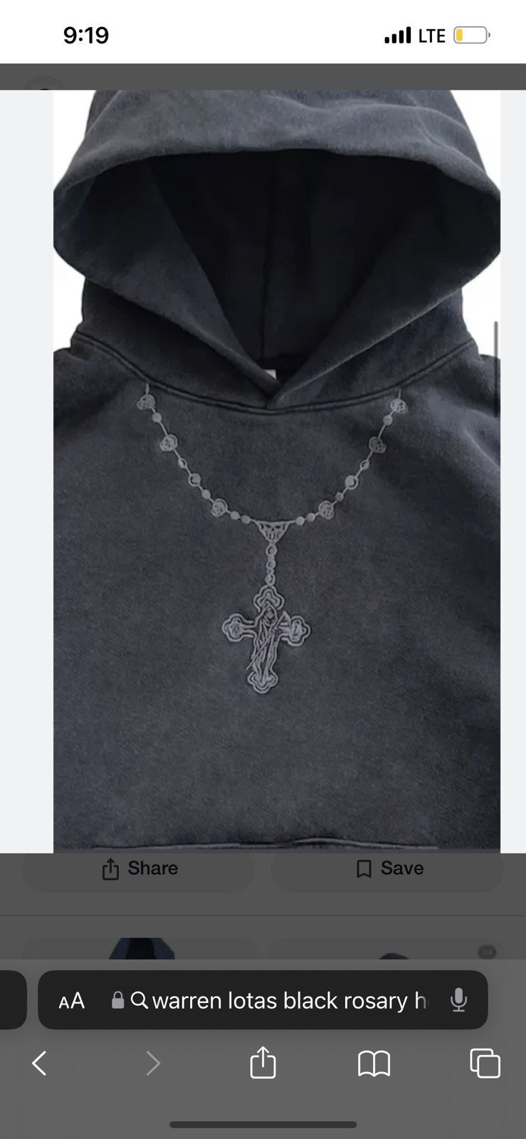 Warren Lotas Warren Lotas Black Rosary Hoodie | Grailed