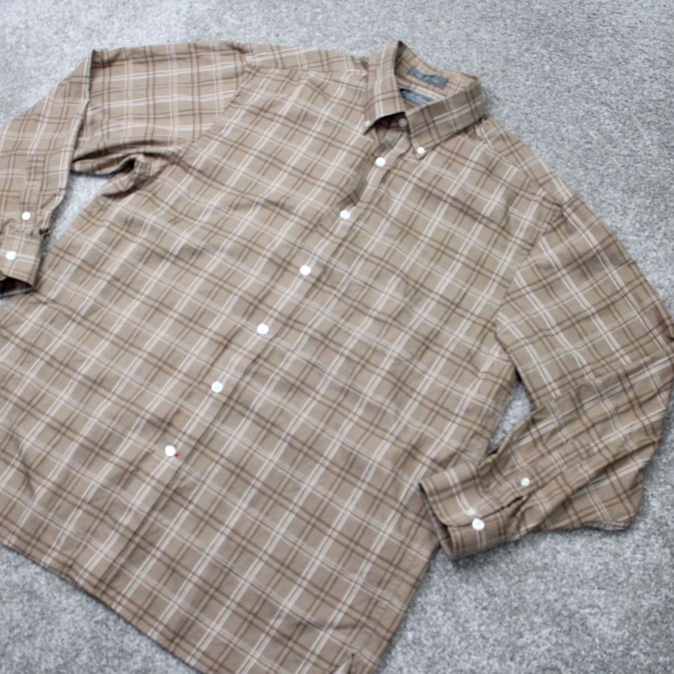 Cremieux Daniel Cremieux Signature Collection Shirt Mens Large Brown Cotton L/S Button-Up Size US L / EU 52-54 / 3 - 4 Thumbnail