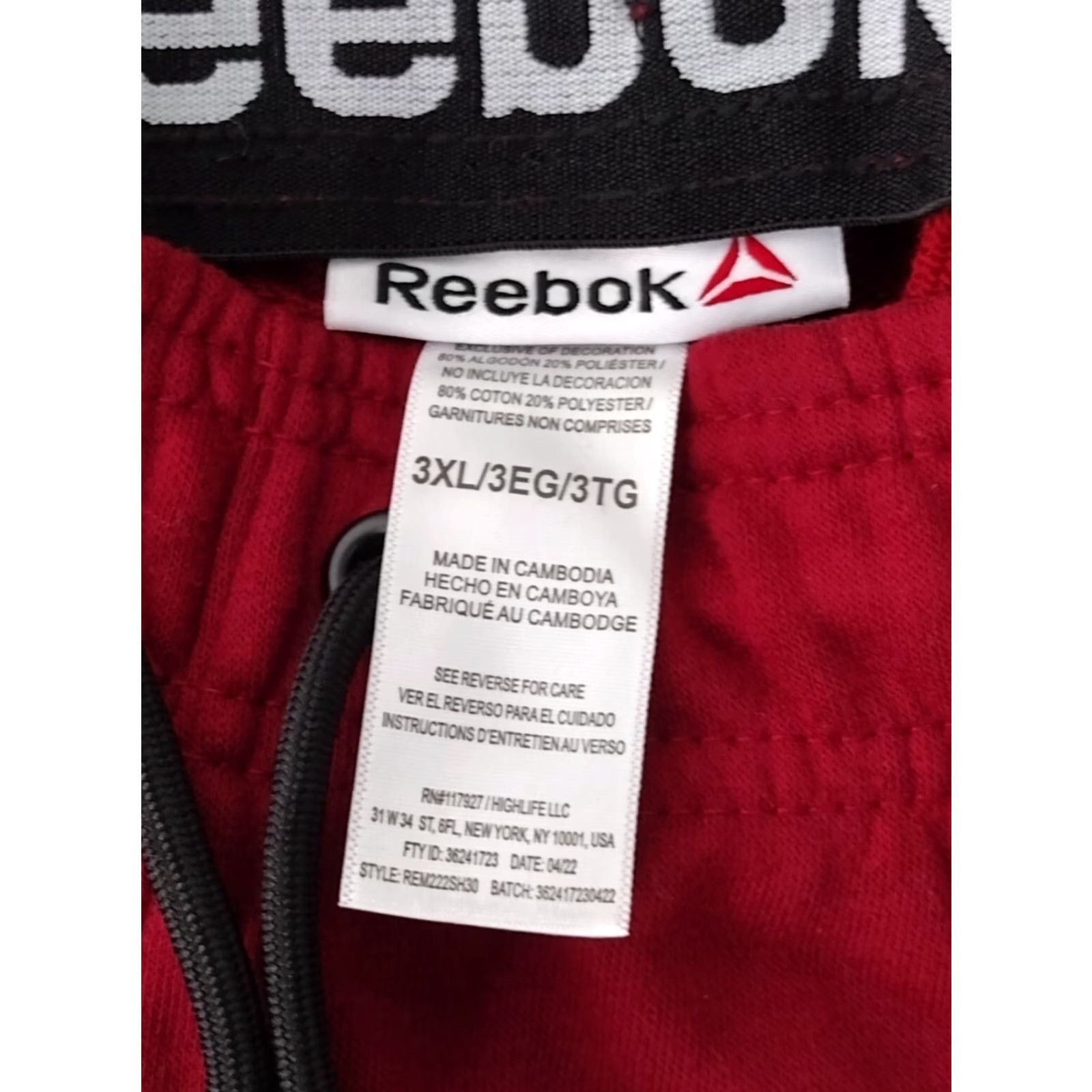 Reebok Reebok Lifestyle Shorts Mens 3XL Red Walking Casual Thick Logo Pockets (no extra text) Size US 39 - 5 Thumbnail