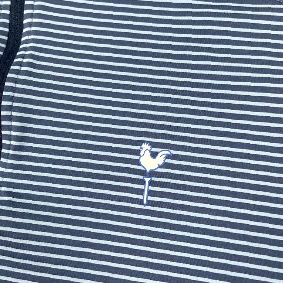 Vintage Mugsy Pullover Mens L Blue Striped Active Quarter Zip Performance Stretch Golf Size US L / EU 52-54 / 3 - 2 Thumbnail
