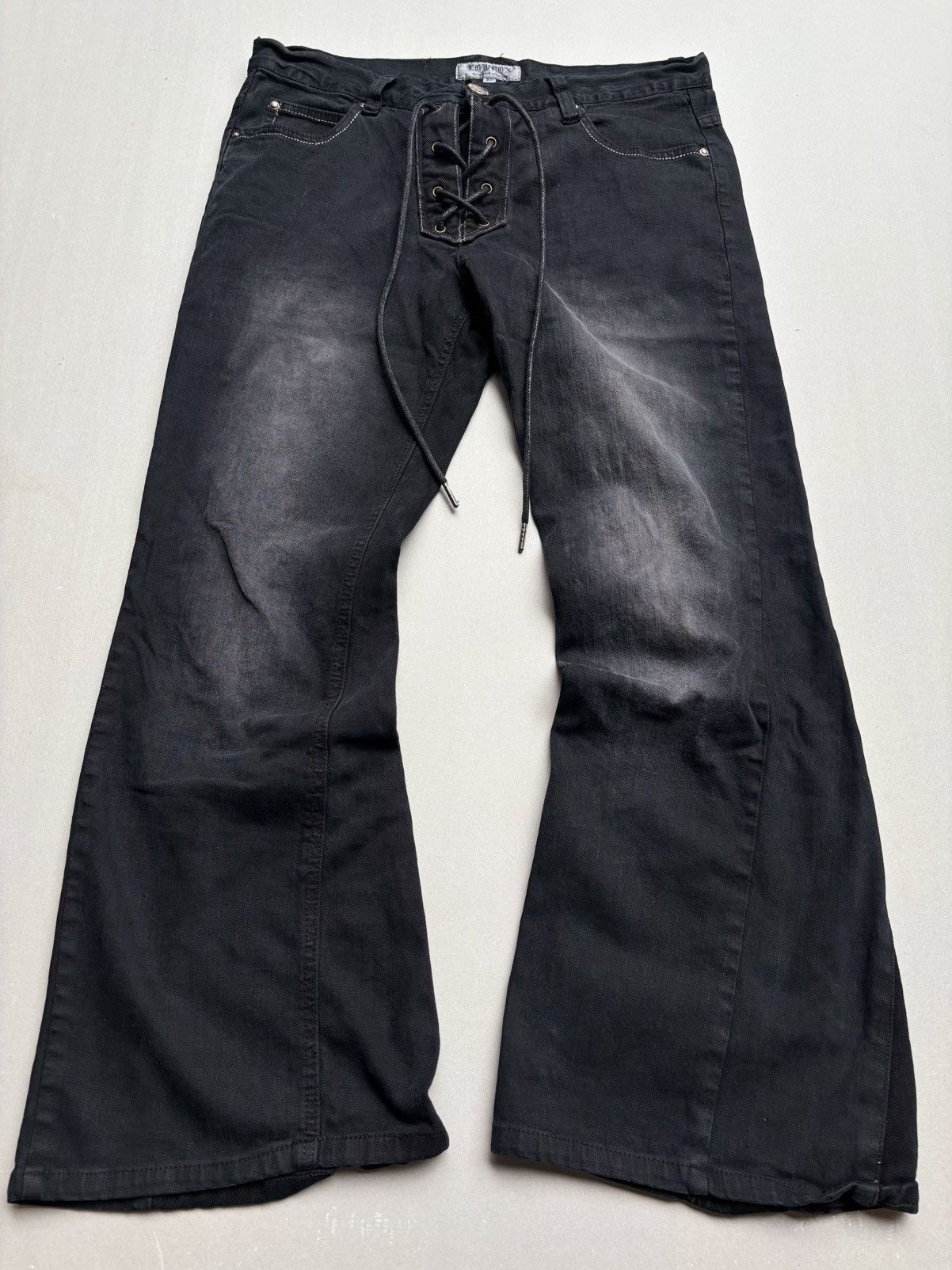 LOWBOX Lace up flare pants Size US 29 - 1 Thumbnail