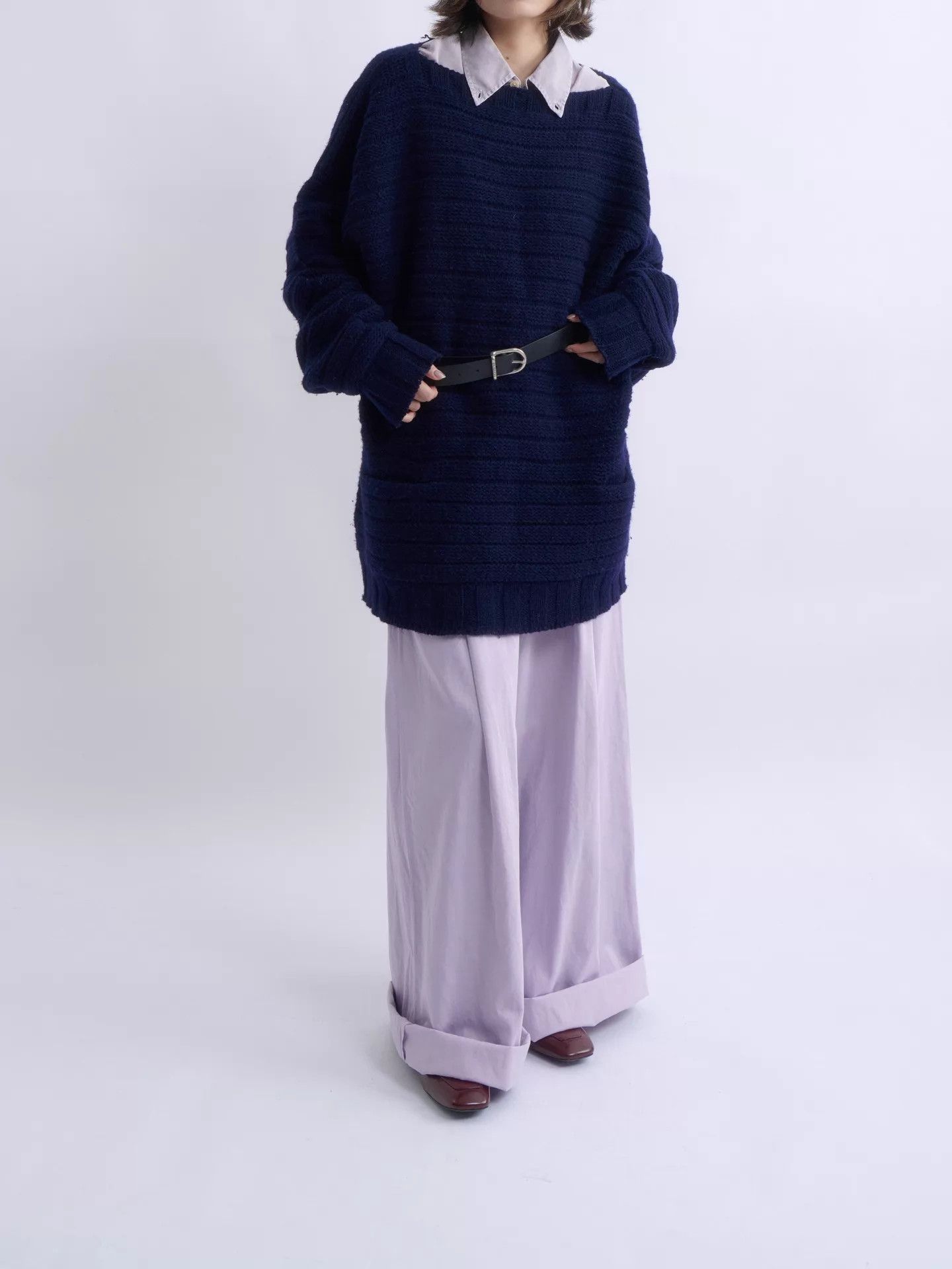 Prada PRADA by RAF SIMONS Navy Oversized Wool Sweater Size 48 Size US M / EU 48-50 / 2 - 5 Thumbnail