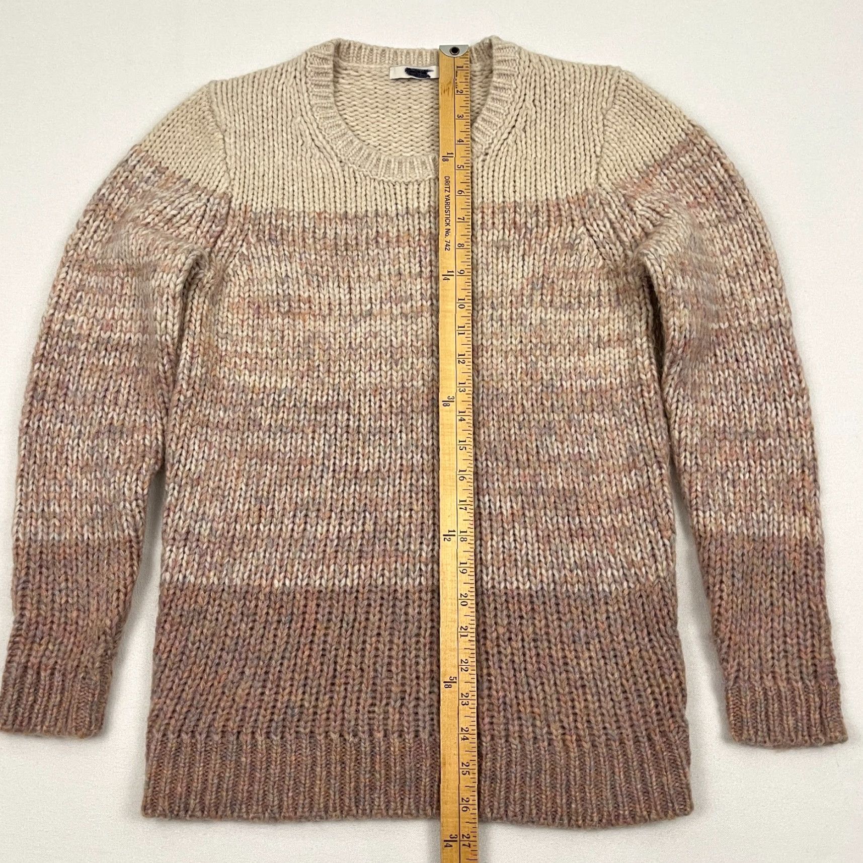 Madewell VINTAGE Madewell Sweater Womens Small Wool Blend Brown Ombre Gradient Knit Crew Pullover Size S / US 4 / IT 40 - 3 Thumbnail