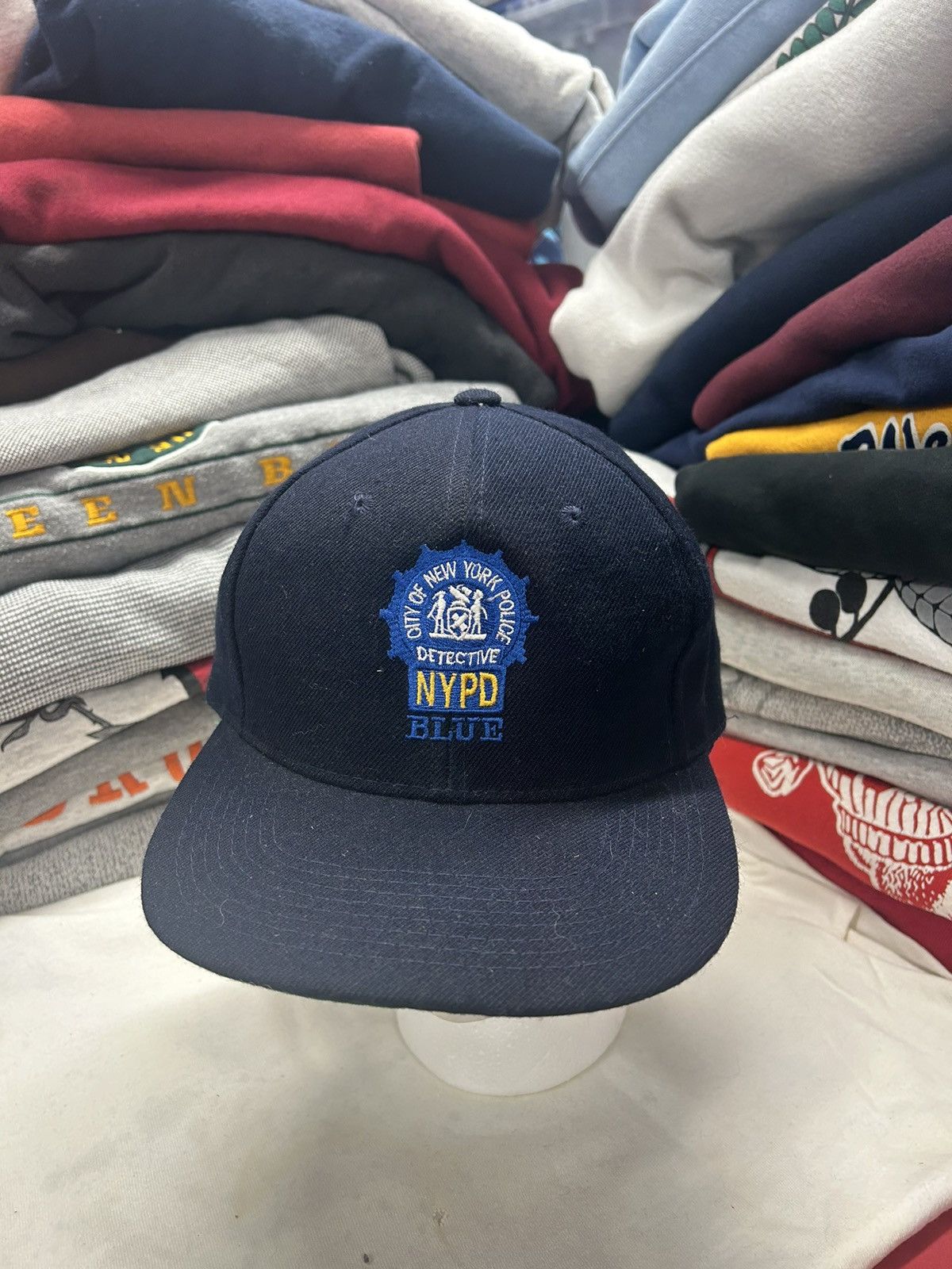 Vintage Crazy Vintage 90s Navy NYPD Grunge Trucker Snapback Hat Size ONE SIZE - 1 Thumbnail