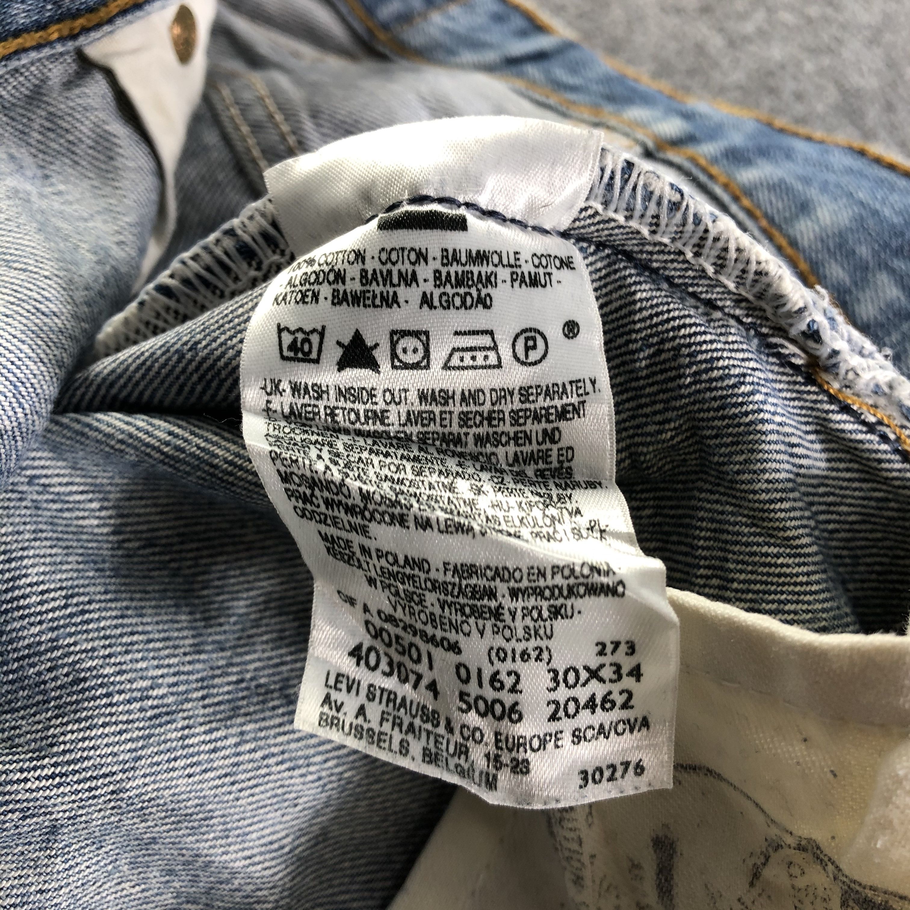 Levi's Vintage Blue Wash Levis 501 Jeans-J3571 Size US 30 / EU 46 - 11 Thumbnail