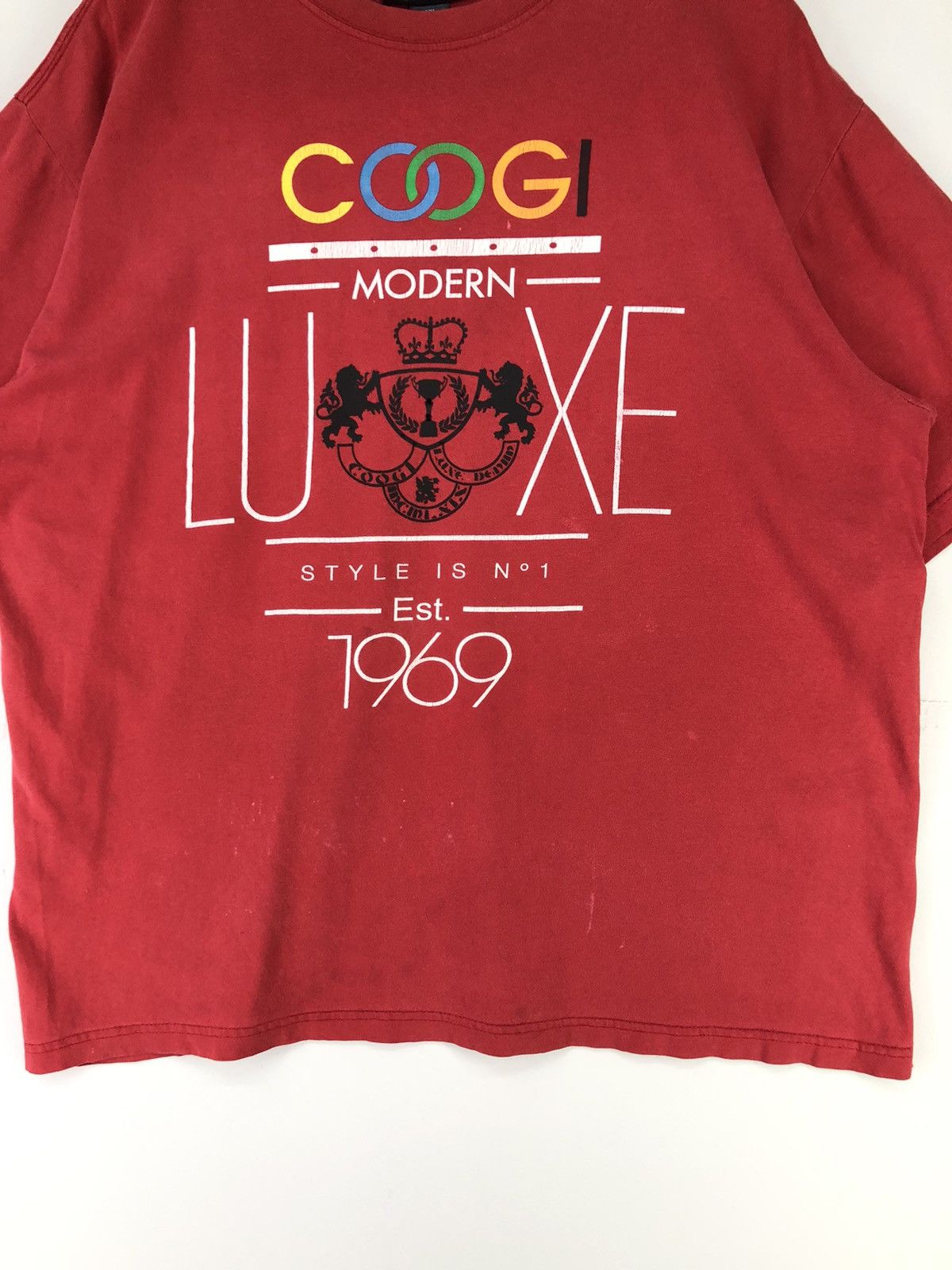 Coogi Vintage Coogi Modern Luxe Faded Red Tshirt Size US XXL / EU 58 / 5 - 5 Thumbnail
