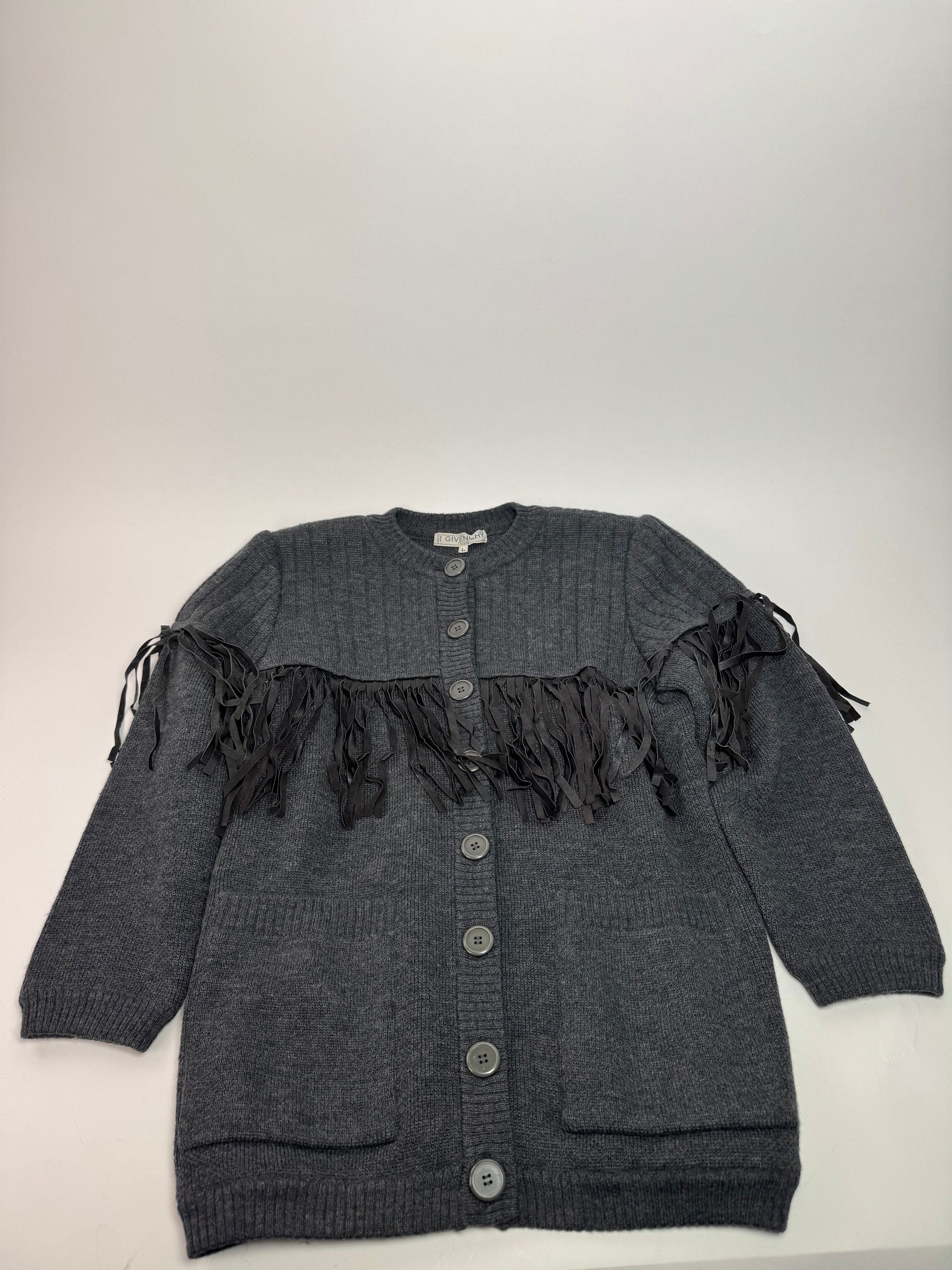Givenchy Vintage Wool Coat / Cardigan Anthracite L Size L / US 10 / IT 46 - 1 Thumbnail