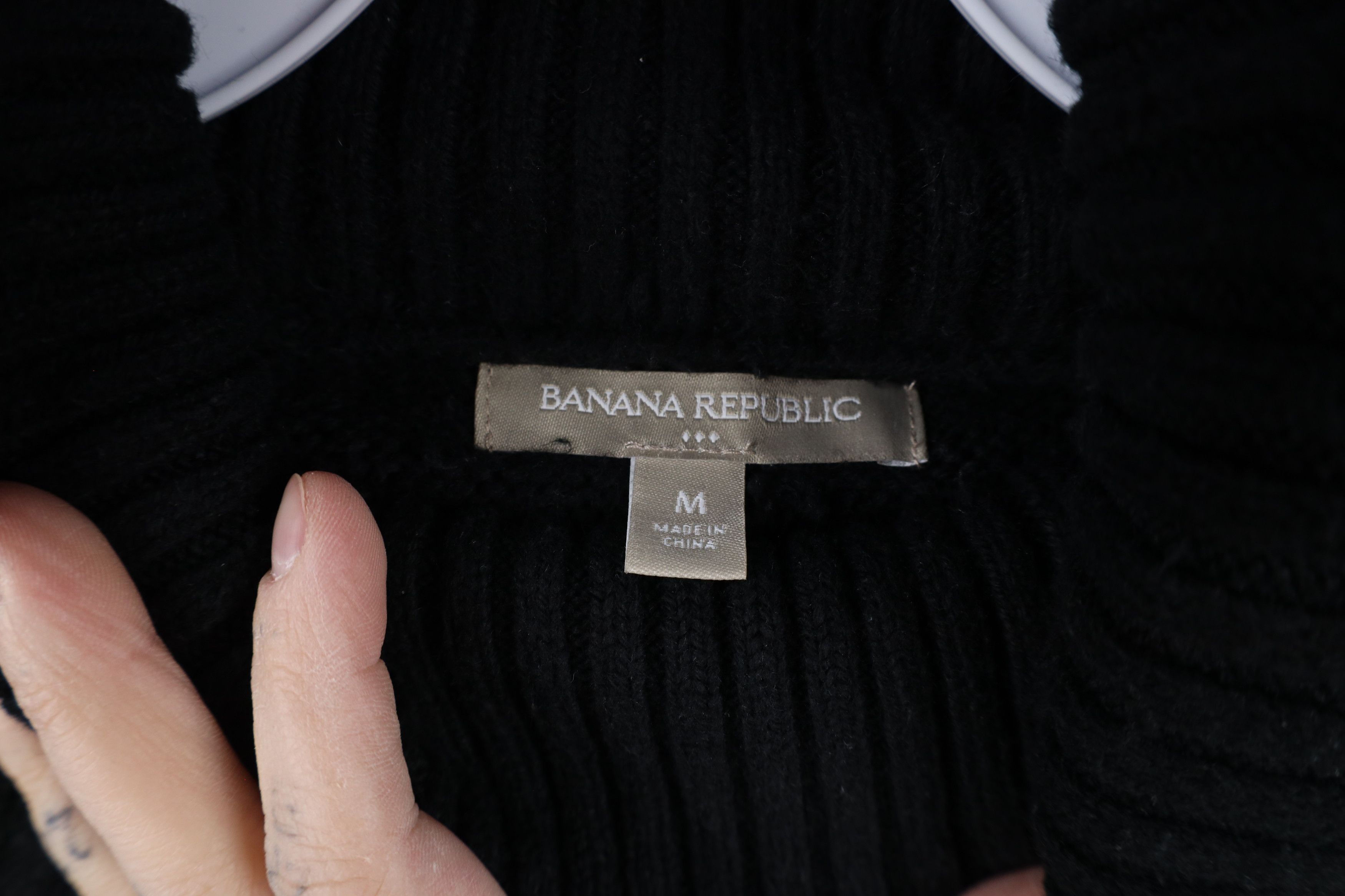 Banana Republic × Vintage Banana Republic Chunky Cross Weave Knit Turtleneck Sweater Size M / US 6-8 / IT 42-44 - 5 Thumbnail