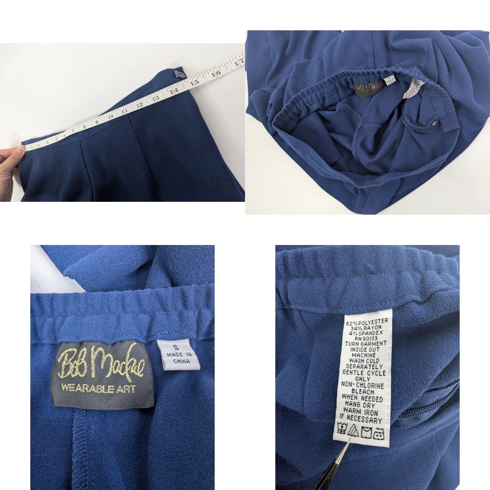 Bob Mackie Bob Mackie Blue Dress Pants Women's Size Small Wearable Art Pull On Vintage Size 28" / US 6 / IT 42 - 8 Thumbnail