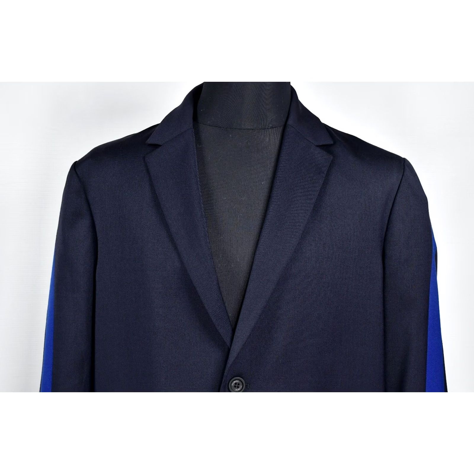 Vintage Iceberg Blazer Jacket Men Blue 54 Wool Solid 54 54%Polyester 44%Wool 2%Elastane Cream?? Size 54R - 6 Thumbnail