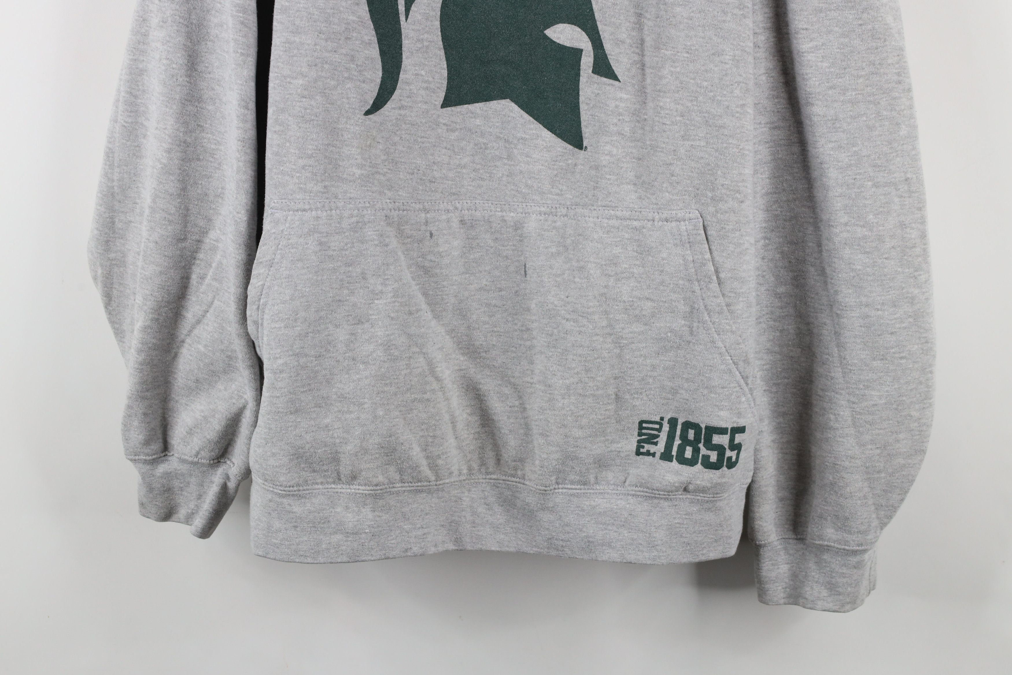 Vintage Vintage 90s Boxy Fit Michigan State University Hoodie Gray Size US XL / EU 56 / 4 - 3 Thumbnail
