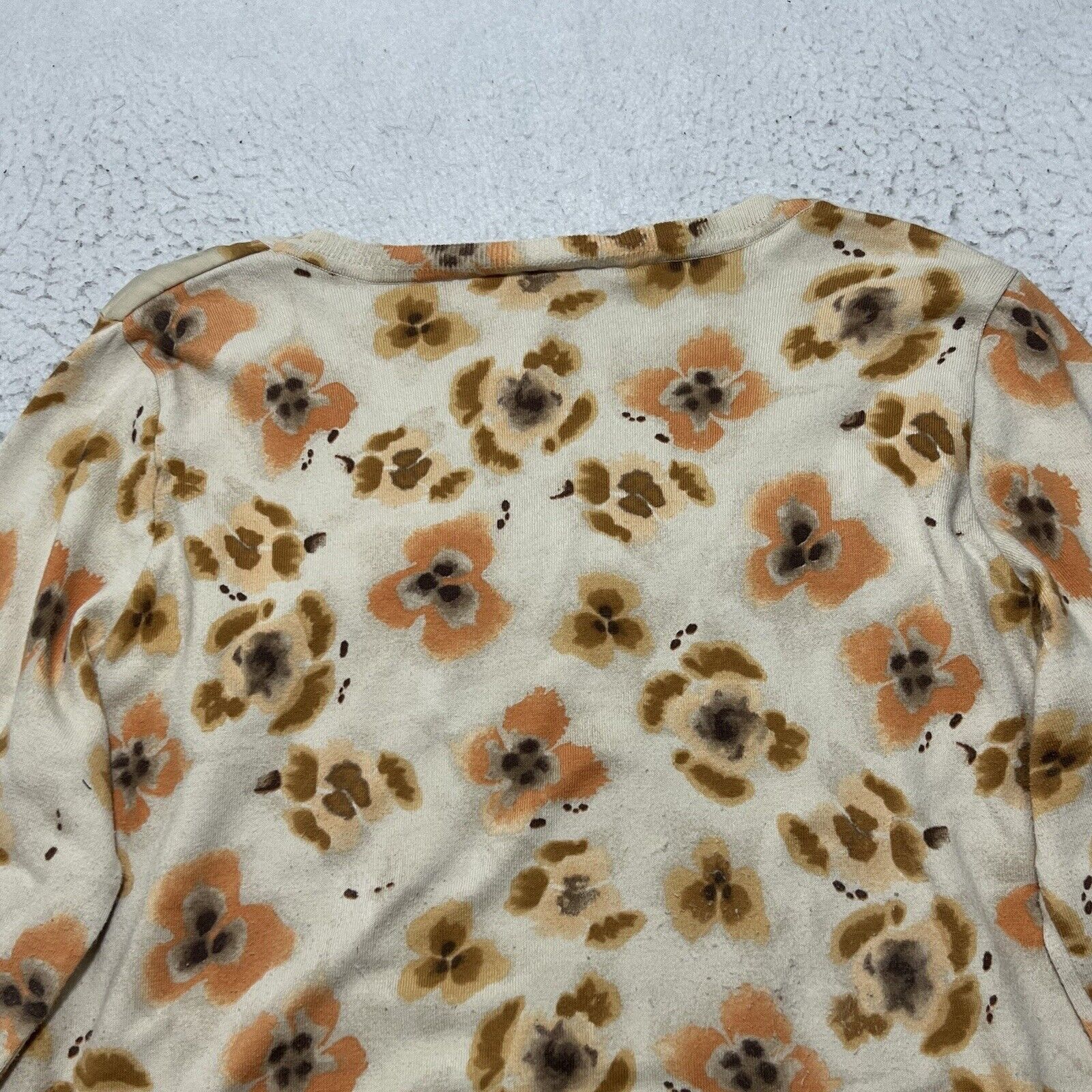J. Jill J. Jill Silk Overlay Crewneck Sweater Floral Orange Pullover Size XL / US 12-14 / IT 48-50 - 11 Thumbnail