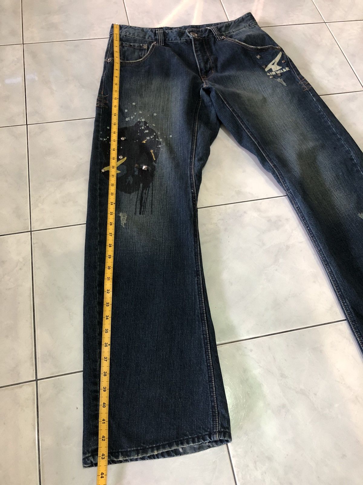 Airwalk Airwalk Vintage Baggy Distressed Denim Patch Loose Studded Size US 32 / EU 48 - 24 Thumbnail
