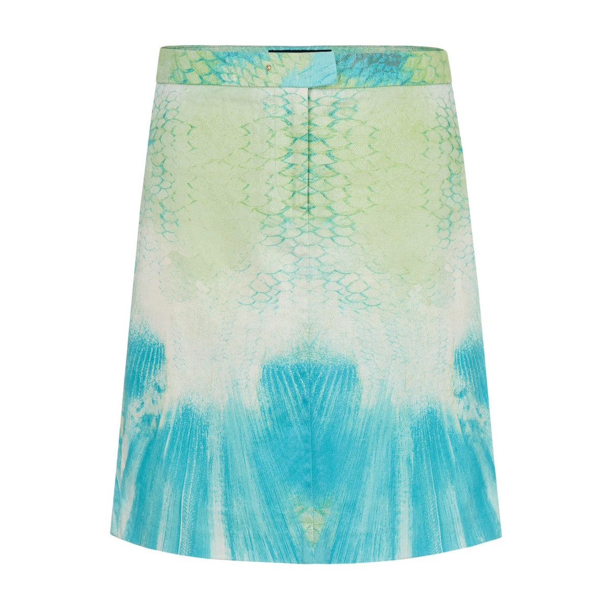 image of Just Cavalli Early 2000S Python Print Skirt in Green, Women's (Size 27)