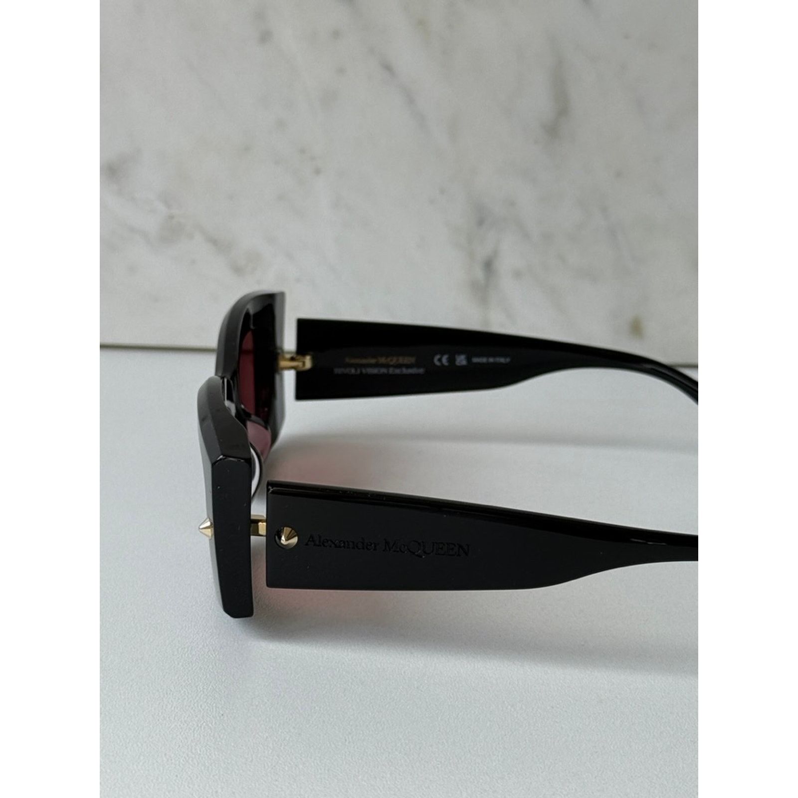 Alexander McQueen NEW Alexander McQueen AM0426S Black Pink Lens Sunglasses Size ONE SIZE - 5 Thumbnail