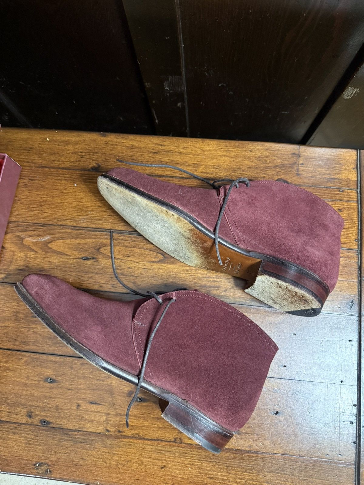 Carmina Carmina Chukka Boots Burgundy Suede (Uk size 7.5, NA 8.5) Size US 8.5 / EU 41-42 - 5 Thumbnail