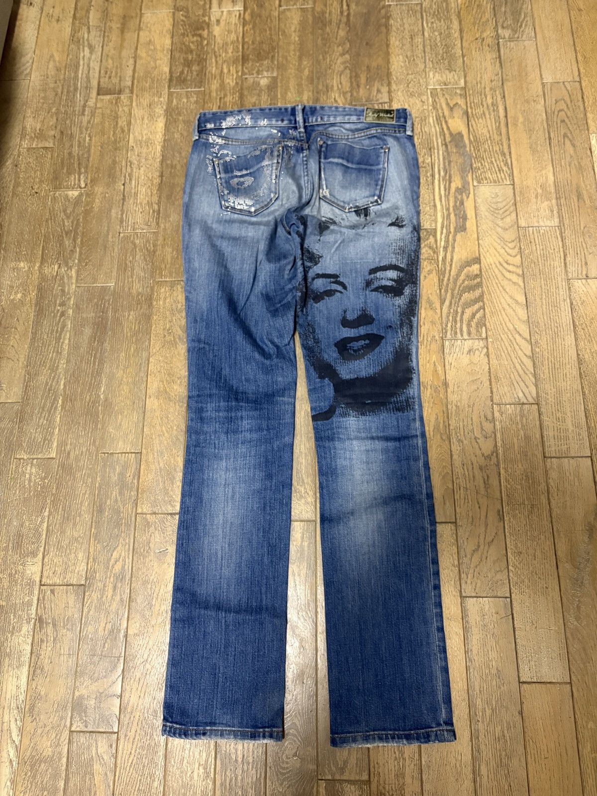 Andy Warhol Pepe Jeans Andy Warhol Marilyn Monroe Graphic Jeans Y2K Punk Size US 29 - 4 Thumbnail