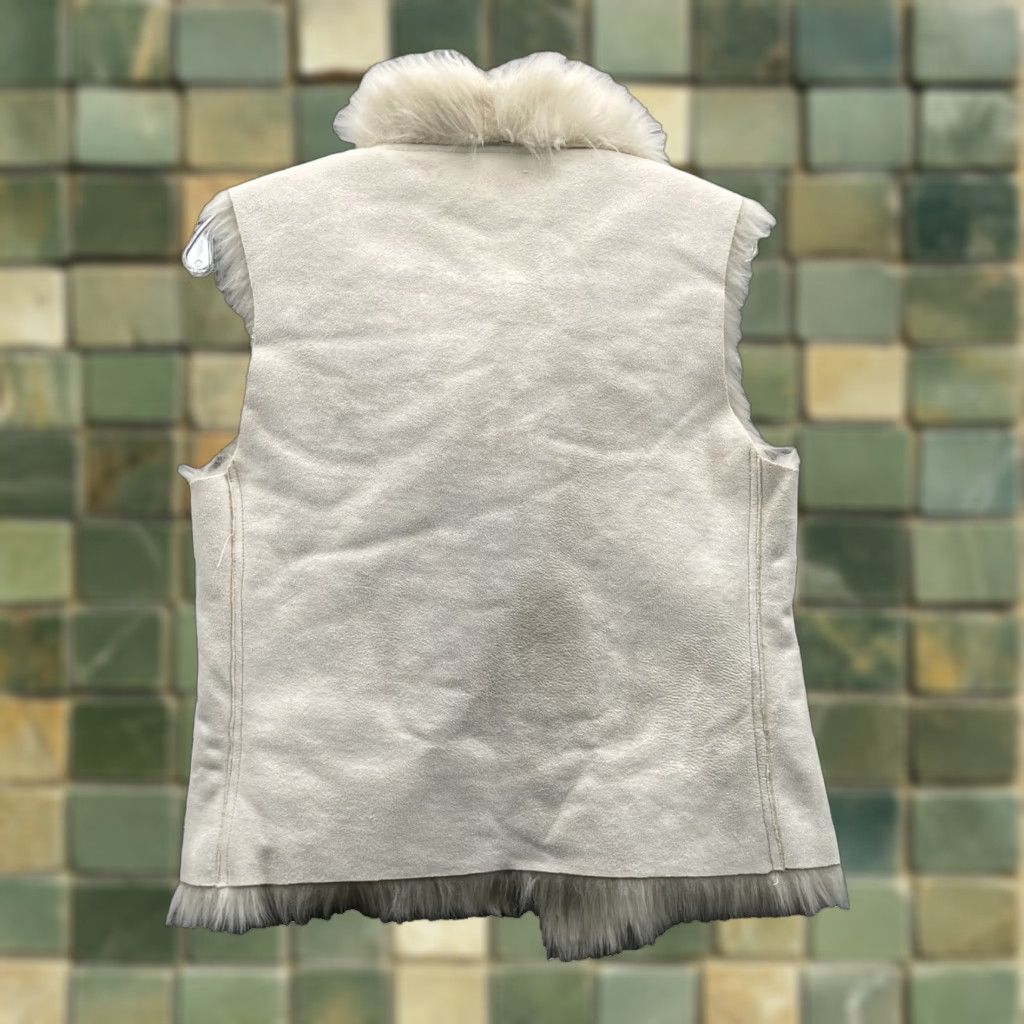 Vintage Jennifer Lopez Vest Women Small Faux Leather Vegan Fur Chic Cabin Winter Y2k 90s Size S / US 4 / IT 40 - 1 Thumbnail
