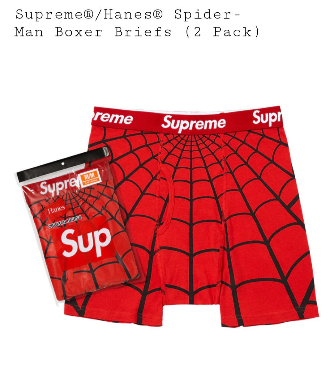 Hanes × Supreme Supreme x Hanes Spider-Man Boxer Briefs Size 34 - 1 Thumbnail