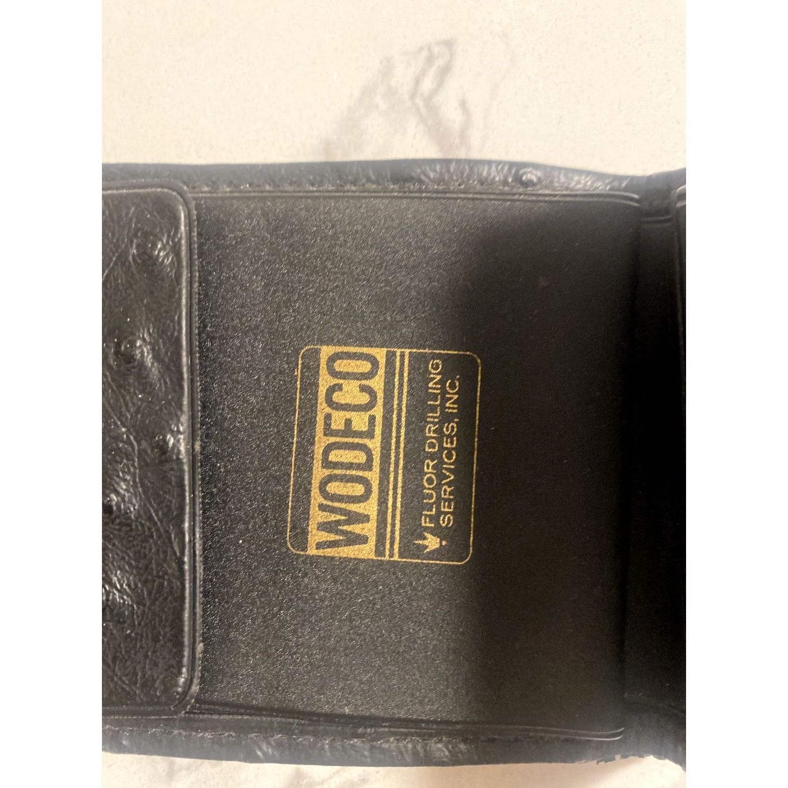 Vintage VINTAGE Black Ostrich Bifold Wallet Wodeco Fluor Drilling Services Size ONE SIZE - 5 Thumbnail