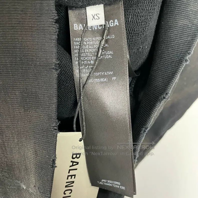 Balenciaga Distressed Zip-Up Hooded Sweatshirt Jacket