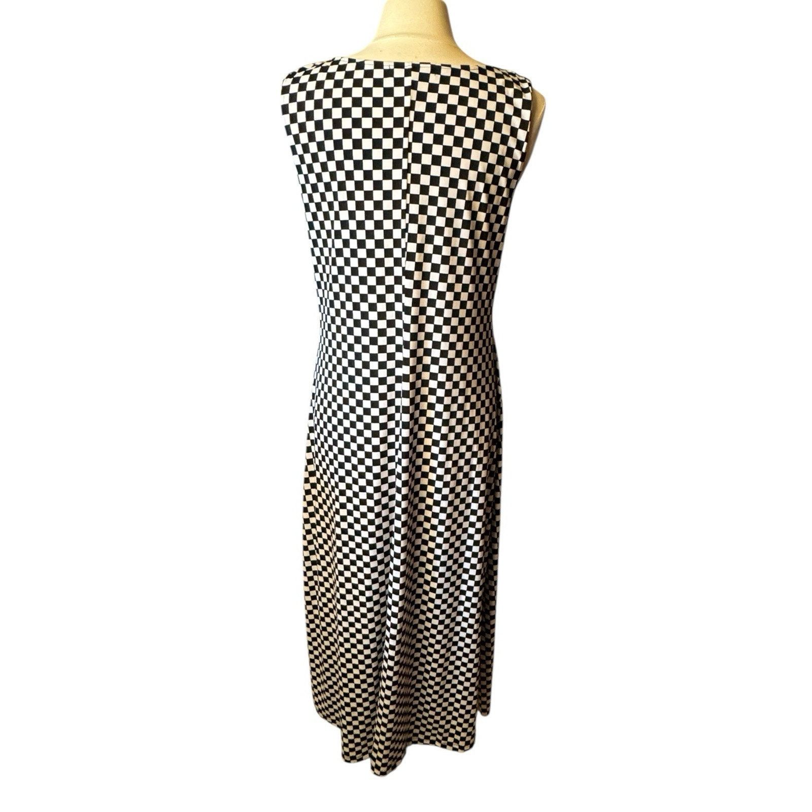 Other Ellen Tracy Checkerboard Race Flag NASCAR Maxi Dress XL Size XL / US 12-14 / IT 48-50 - 5 Thumbnail